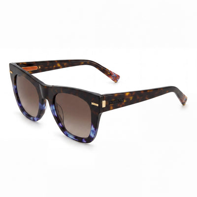 M Missoni Casual Women's Acetate Frame Sunglasses with Havana Shaded Brown Gradient Lenses, UV Protection, 51mm