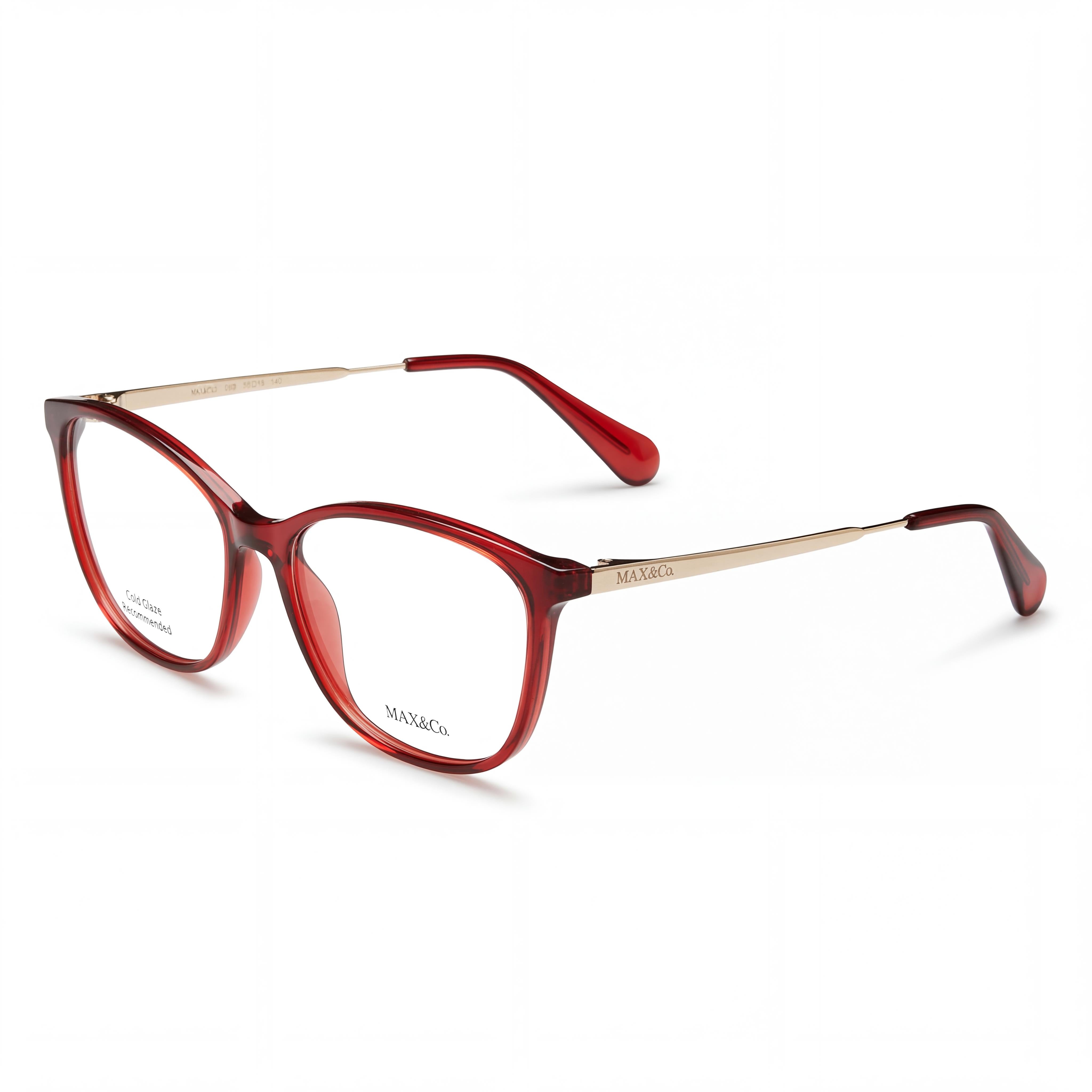 Gafas Max & Co. casuales para mujer con montura inyectada en burdeos y lentes transparentes no polarizadas, 54 mm, Photo 1