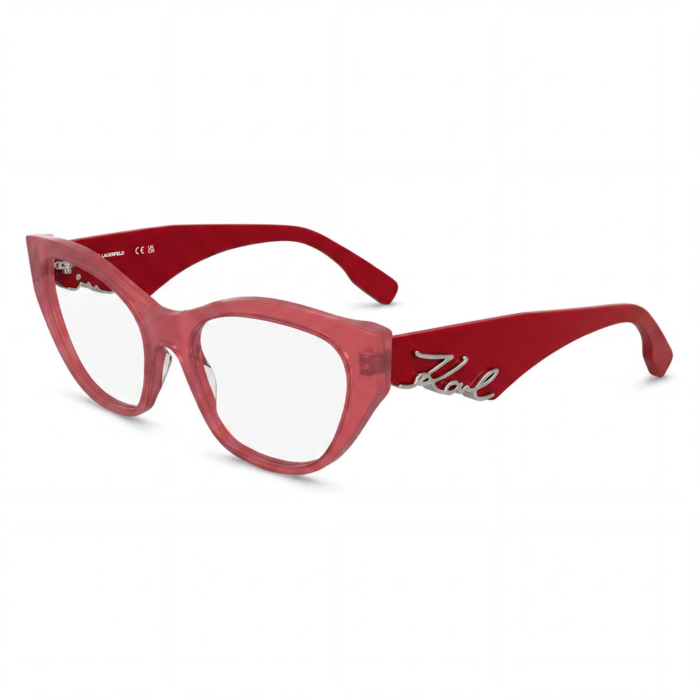 Gafas de acetato casuales Karl Lagerfeld color coral para mujer, 54 mm de ancho de lente, 18 mm de ancho de puente, 140 mm de longitud de patilla