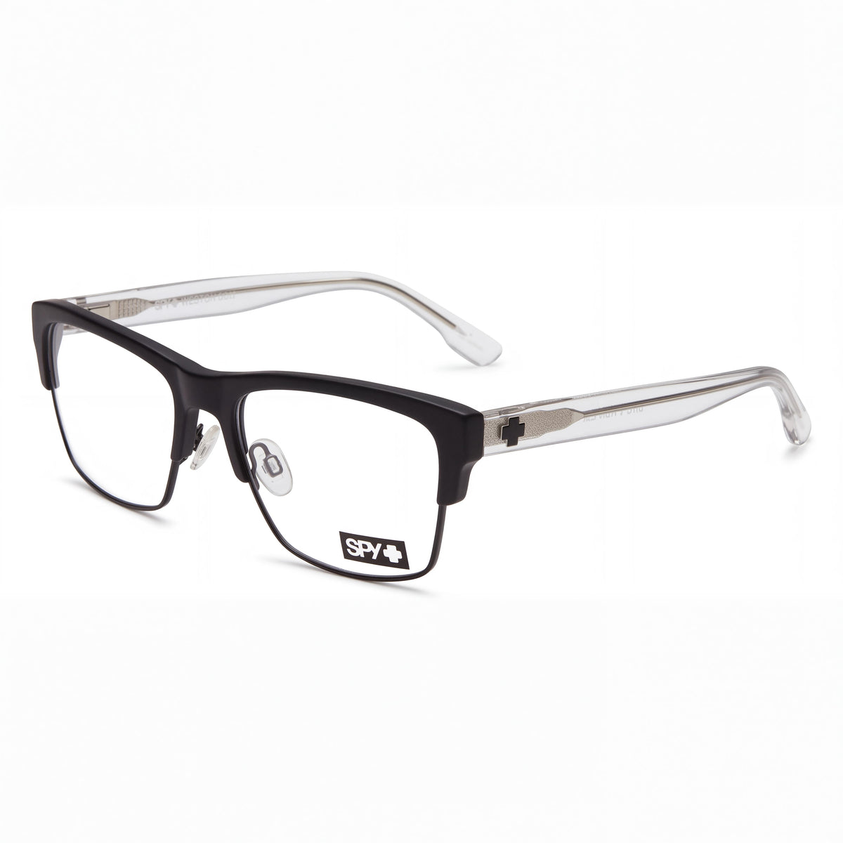 Spy Weston 5050 57 Unisex Acetate Eyeglasses Matte Black Gloss Crystal 57mm, Photo 1