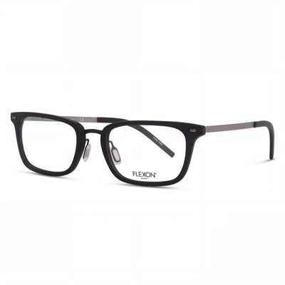 Gafas Flexon B2021 unisex con montura completa rectangular de metal en color negro, lentes de policarbonato negras y 54 mm de ancho de lente