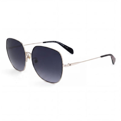 Gafas de sol Kate Spade New York unisex, estilo casual, de plástico, color negro, con montura gris oscuro y lentes negras, protección UV, 59 mm