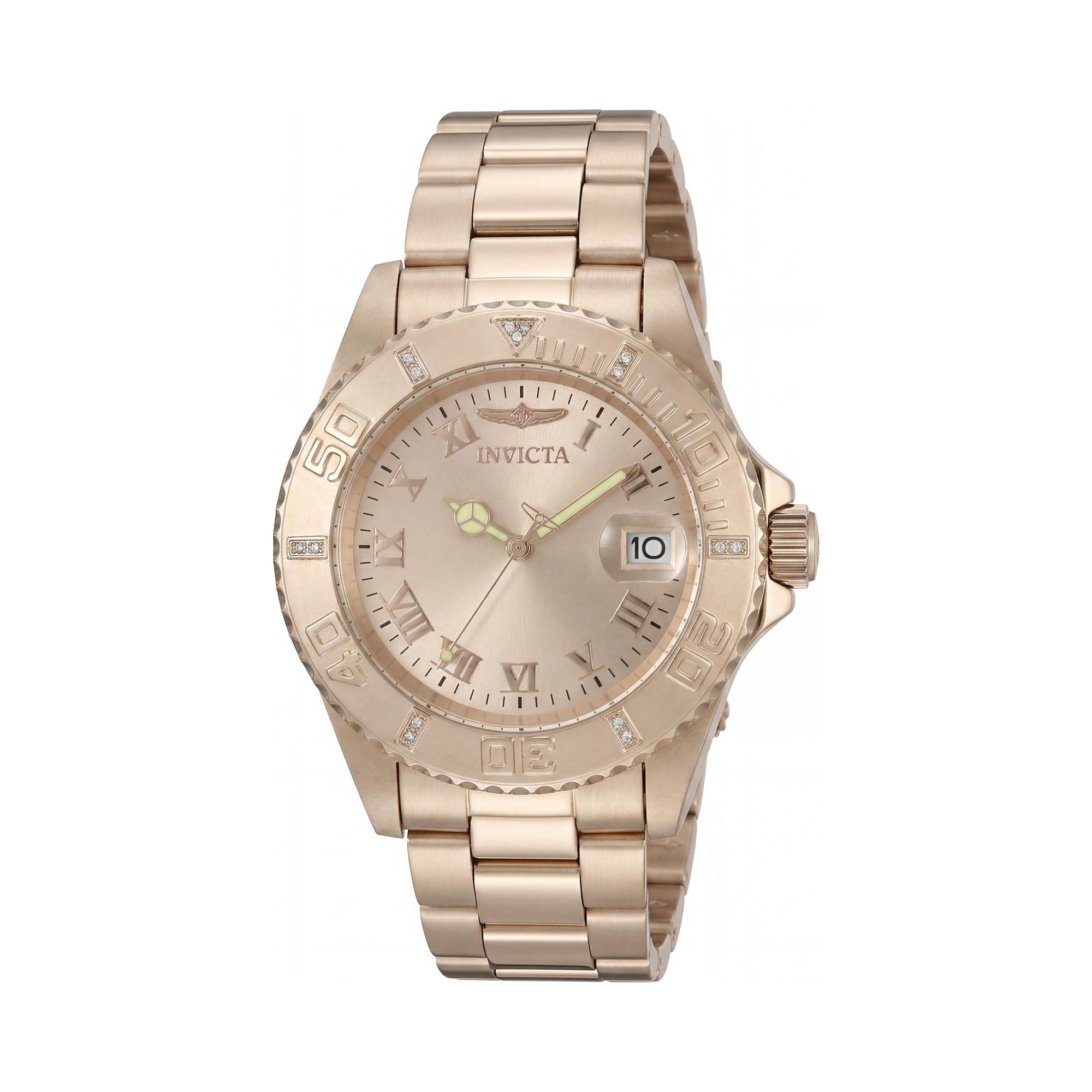 Invicta Pro Diver 12821 Women's Rose Gold Stainless Steel Diamond Bezel Luminous Quartz Dive Watch 40mm, Photo 1