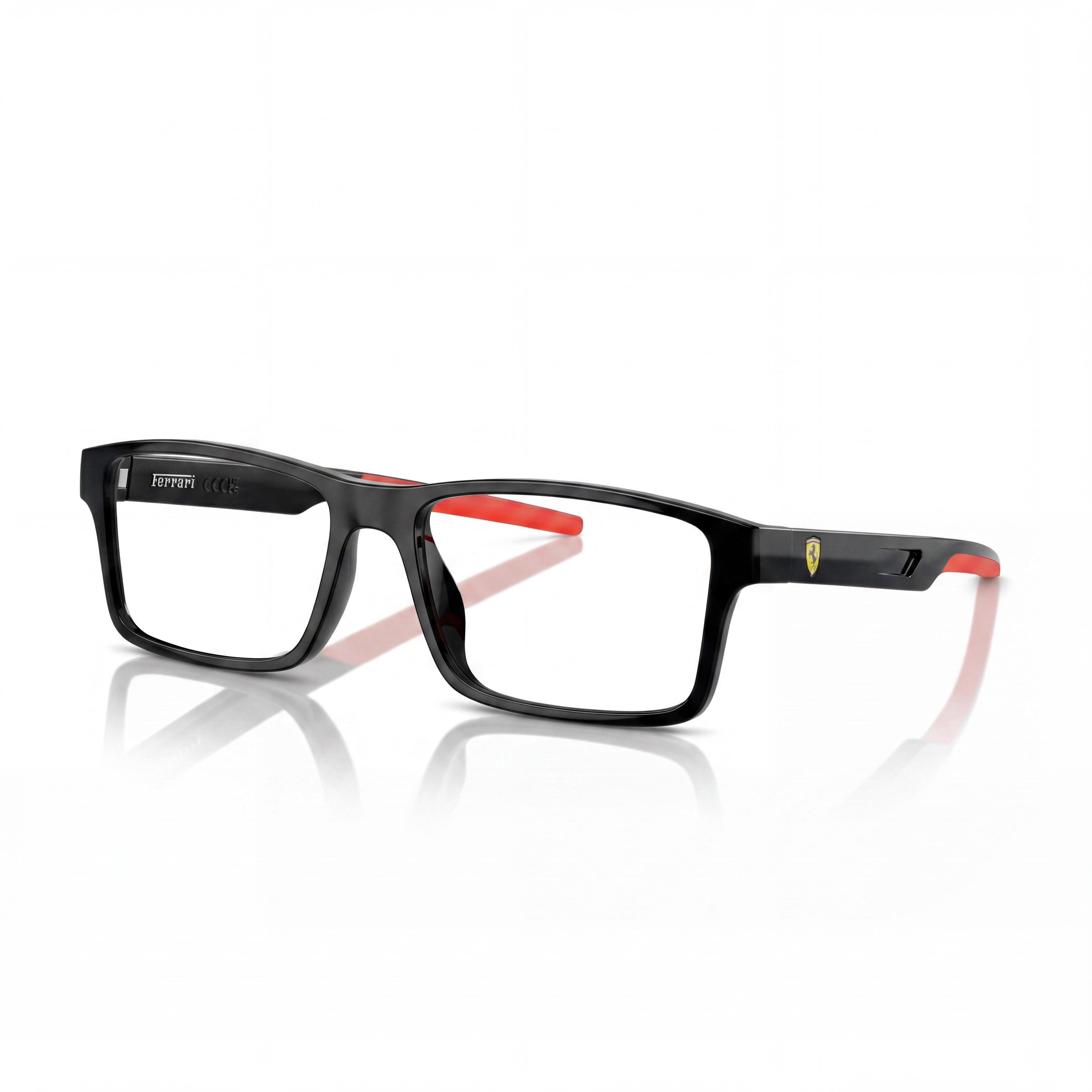 Monturas de gafas rectangulares de plástico negro para mujer Scuderia Ferrari Fz8004u 55mm, Photo 1