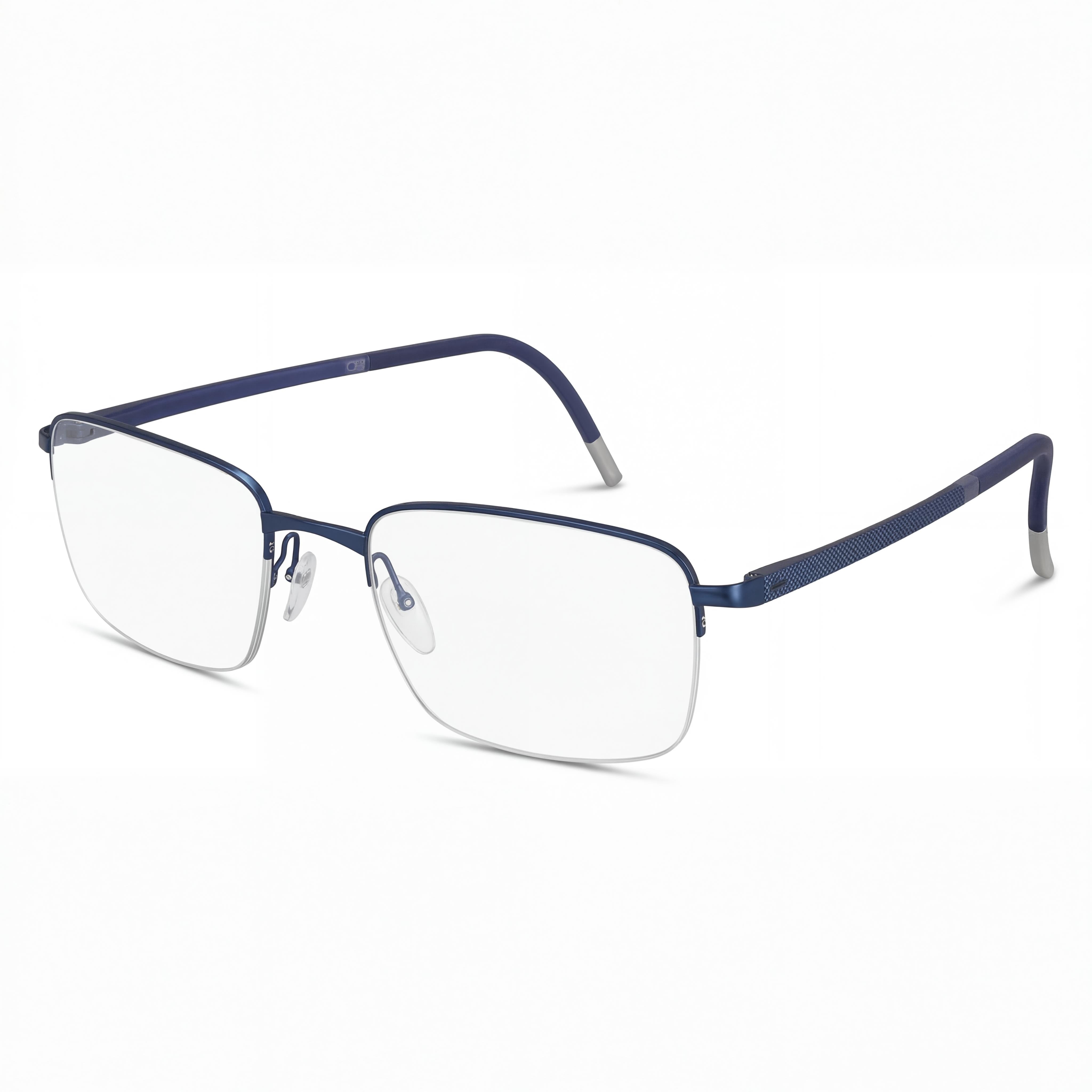 Gafas de sol Silhouette ILLUSION NYLOR 5560 para hombre, estilo casual, de metal, con montura azul satinado y lentes transparentes, 54-19-145, Photo 1