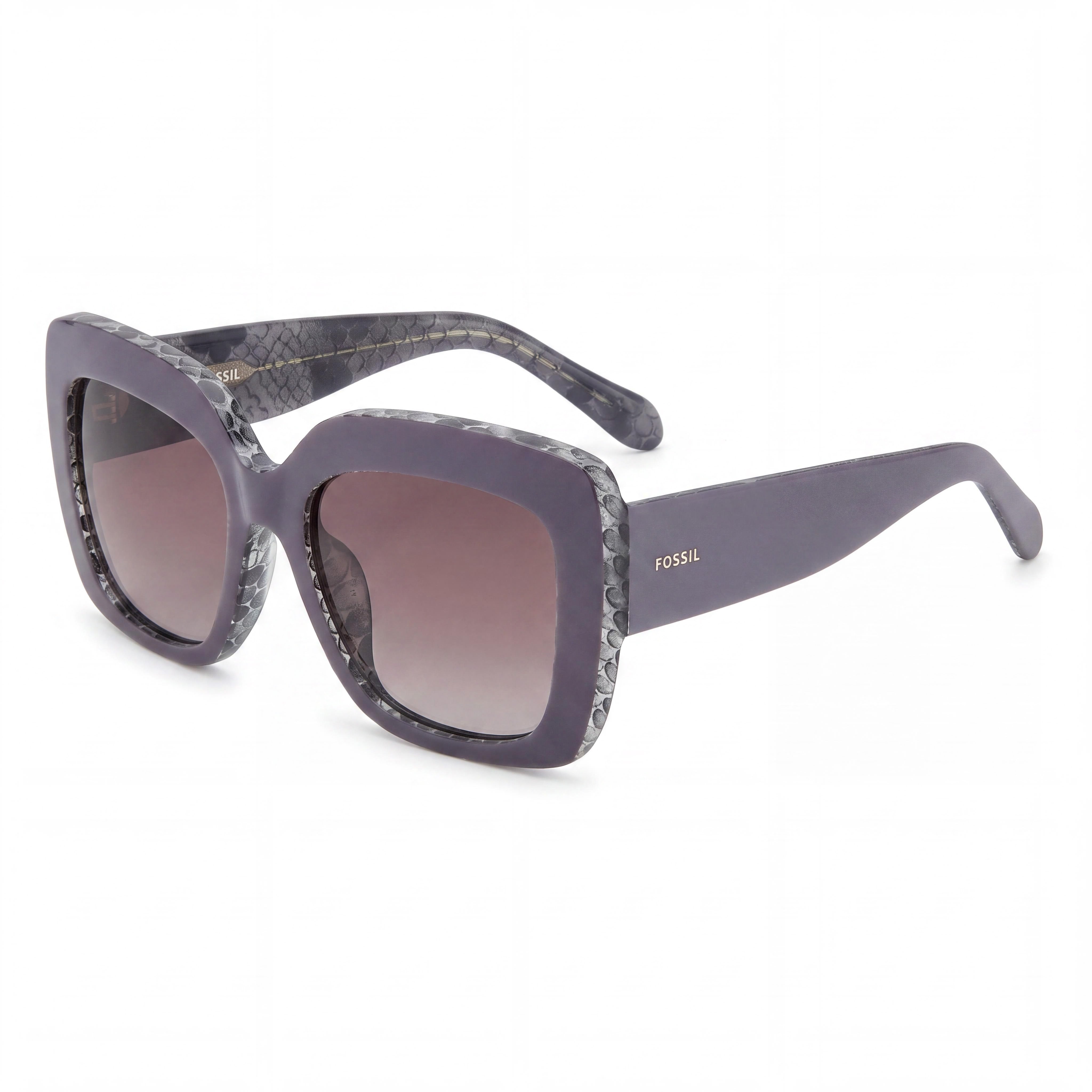 Gafas de Sol Rectangulares Fossil Fos 3158/S para Mujer, Color Malva/Marrón, Lentes Marrones Degradadas, Protección UV, 54mm, Photo 1