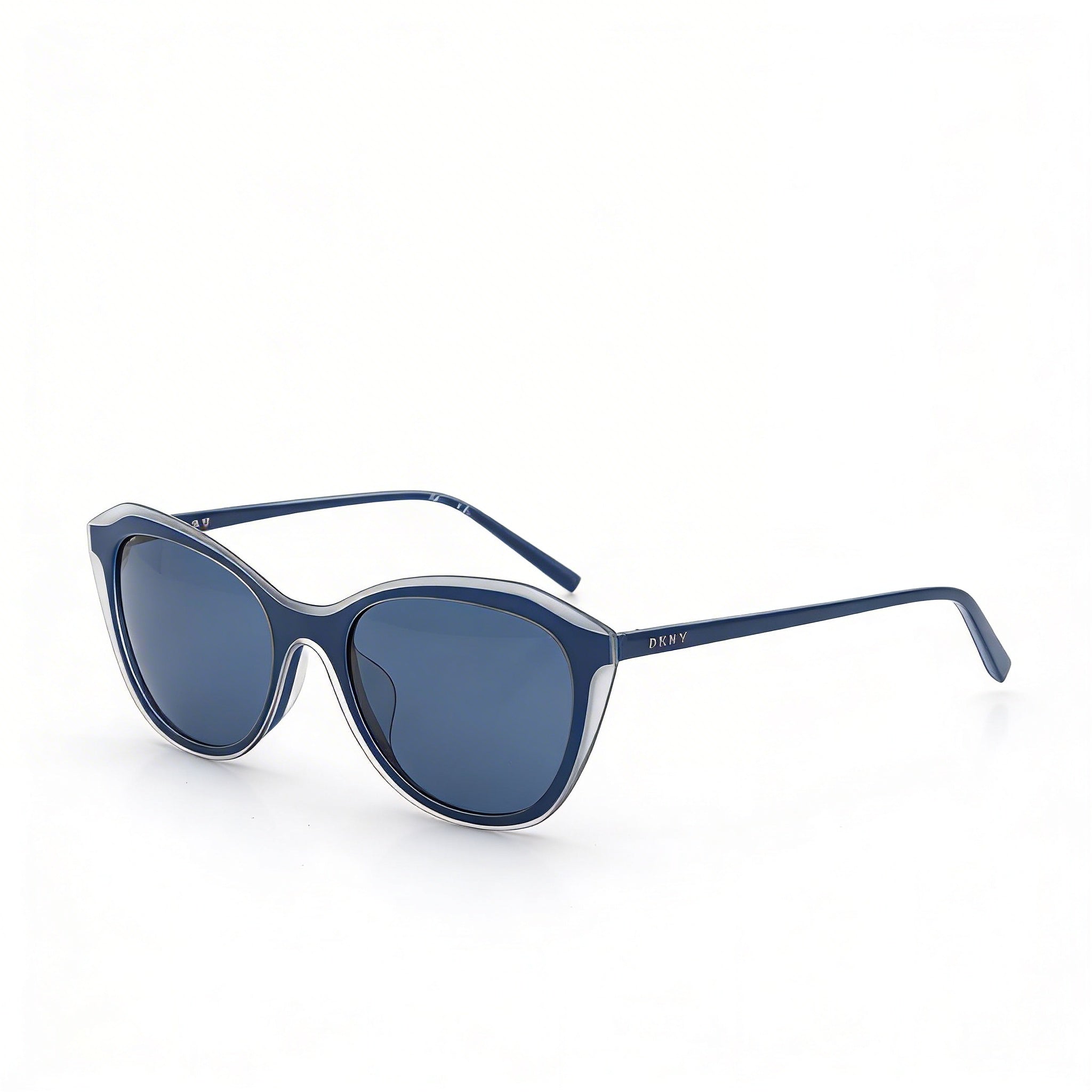 DKNY Women's Cateye Sunglasses, Blue Plastic Frame, Blue Acetate Lenses, UV Protection, 54mm, Photo 1