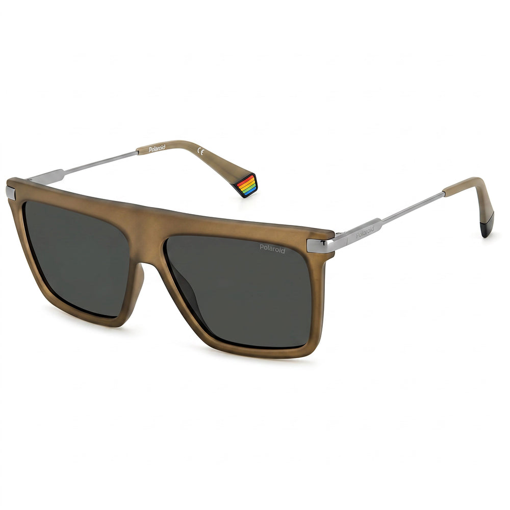 Polaroid PLD 6179/S Browline Unisex Polycarbonate Polarized UV Protection Grey Lens Sunglasses Matte Brown 58mm
