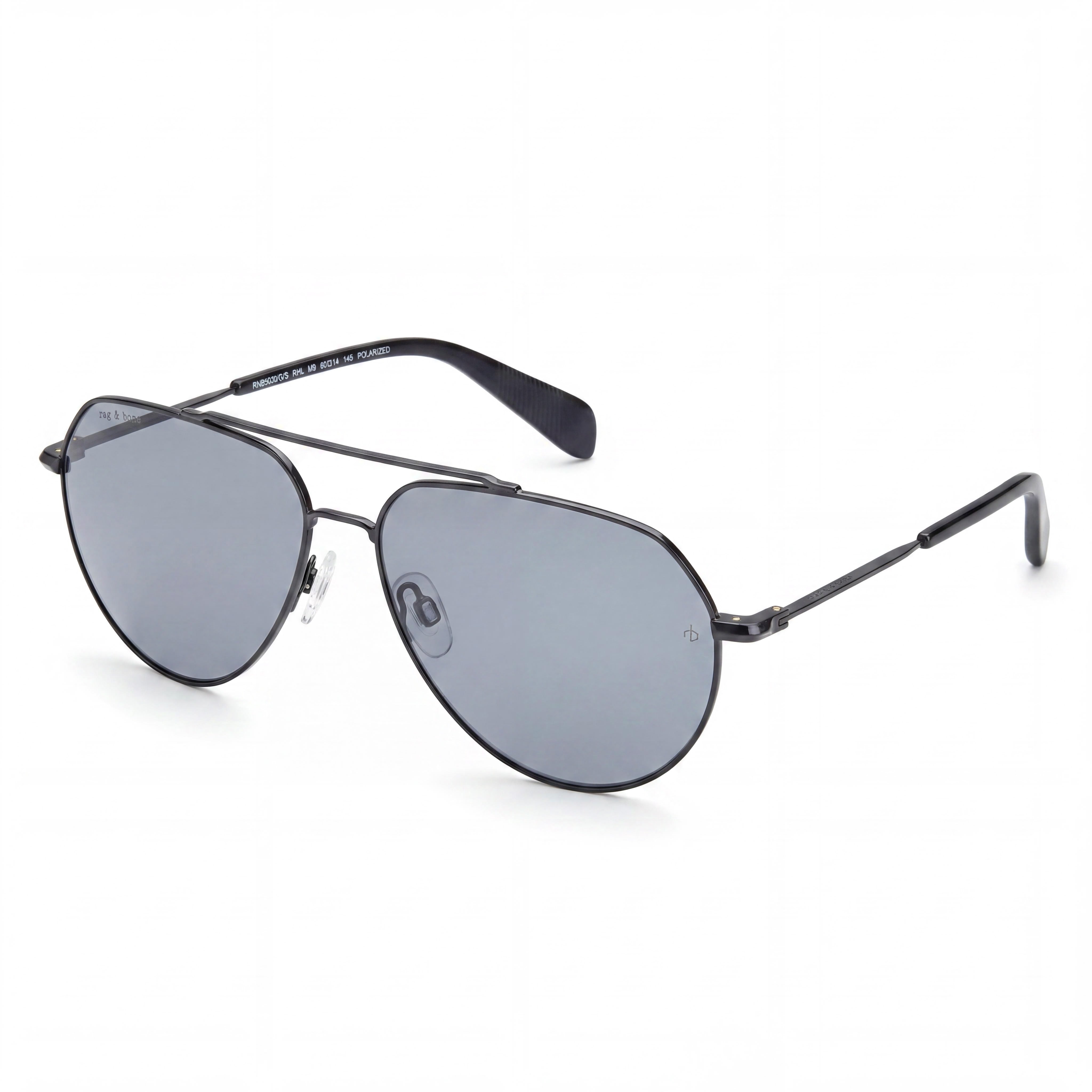 rag & bone Modern Unisex Gold Black Stainless Steel Frame UV Protection Non-Polarized Sunglasses 60mm, Photo 1