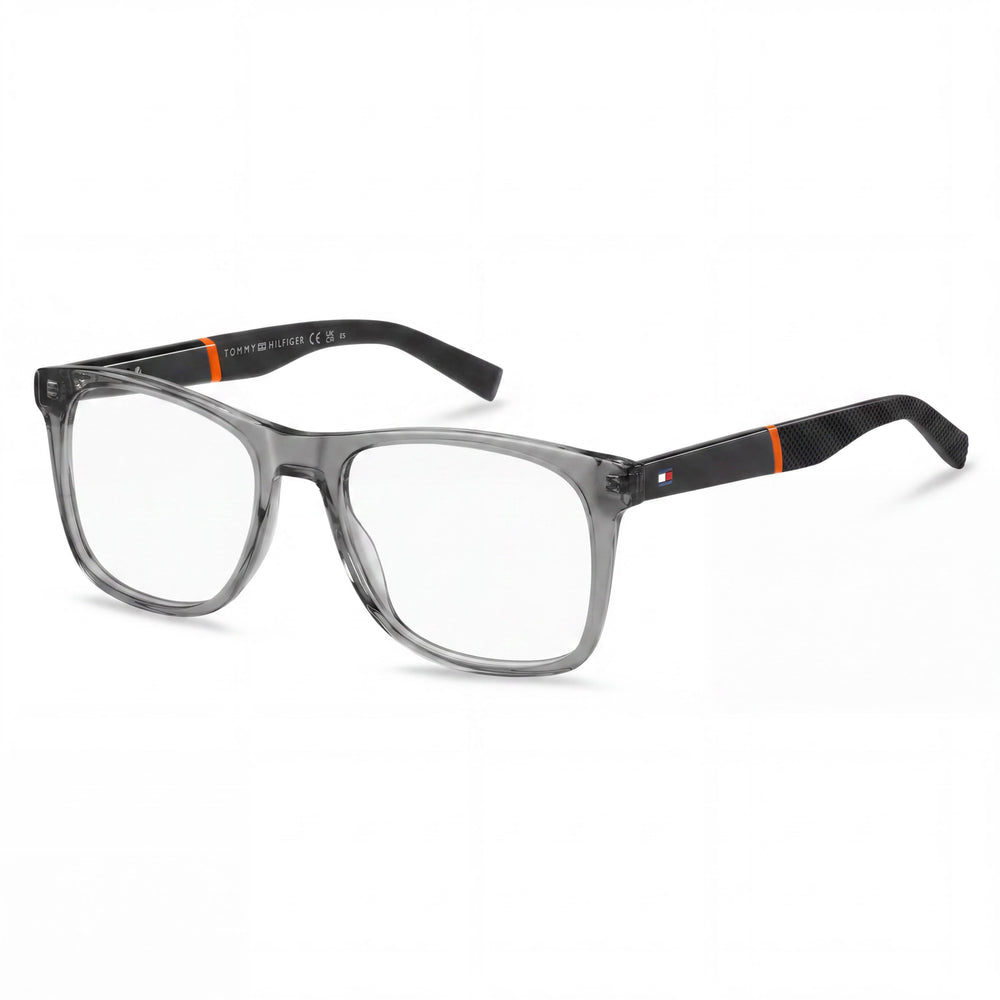 Tommy Hilfiger Men's Rectangular/Square style eyewear with a Grey Plastic frame and 53mm lens width