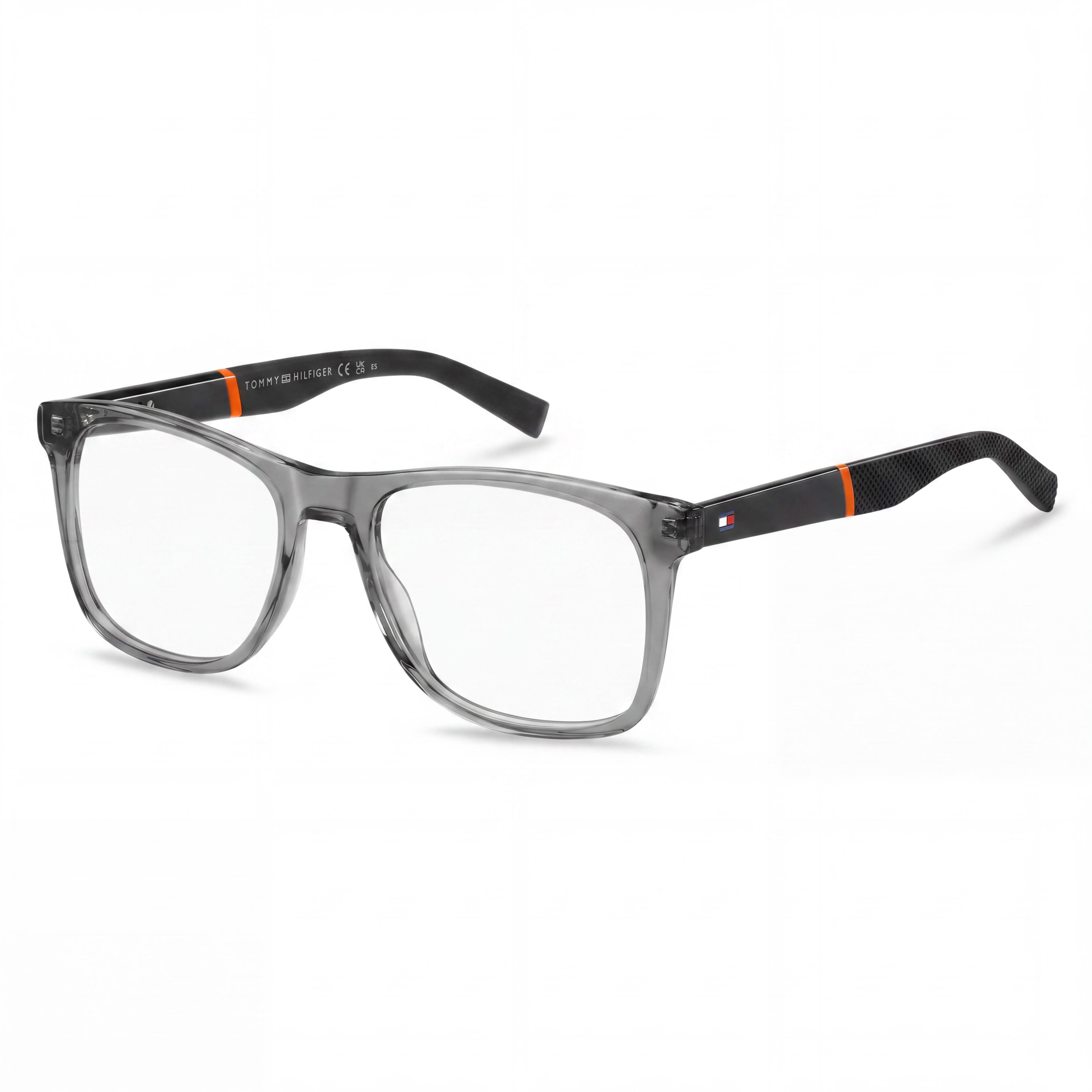 Tommy Hilfiger Men's Rectangular/Square style eyewear with a Grey Plastic frame and 53mm lens width, Photo 1