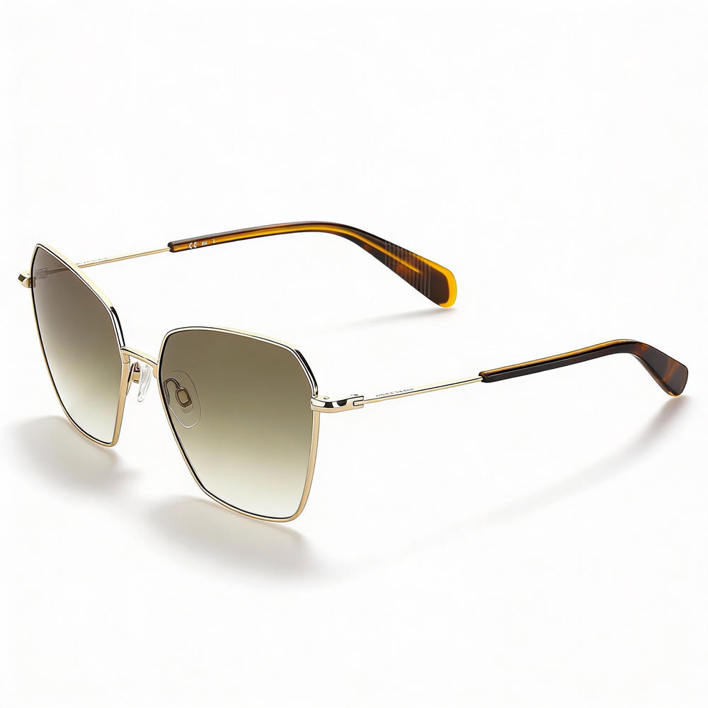 Gafas de sol Rag &amp; Bone Butterfly para mujer, de aleación de acero, con lentes de policarbonato no polarizadas, color dorado y verde, 58 mm