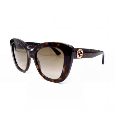 Gucci GG0327S-002-52 Women's Havana Brown Composite UV Protected Anti-Reflective Gradient Sunglasses 52mm