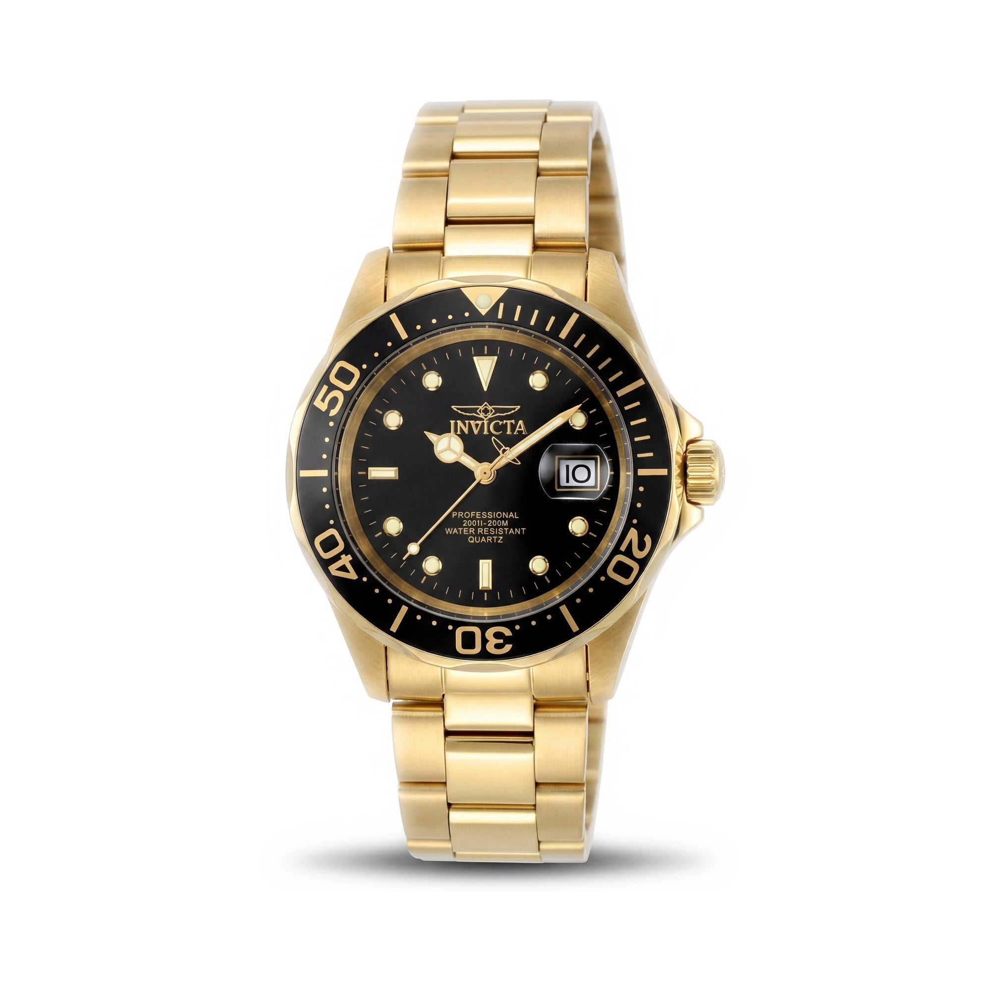 Reloj de cuarzo unisex Invicta Pro Diver 9311 de acero inoxidable de 40 mm, esfera negra, segundero y pulsera resistente al agua hasta 200 m., Photo 1