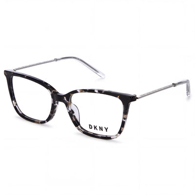 DKNY Dk7008 Unisex Eyeglasses featuring a Black Tortoise Alloy Steel Frame and Polycarbonate Non-Polarized Lenses 52mm