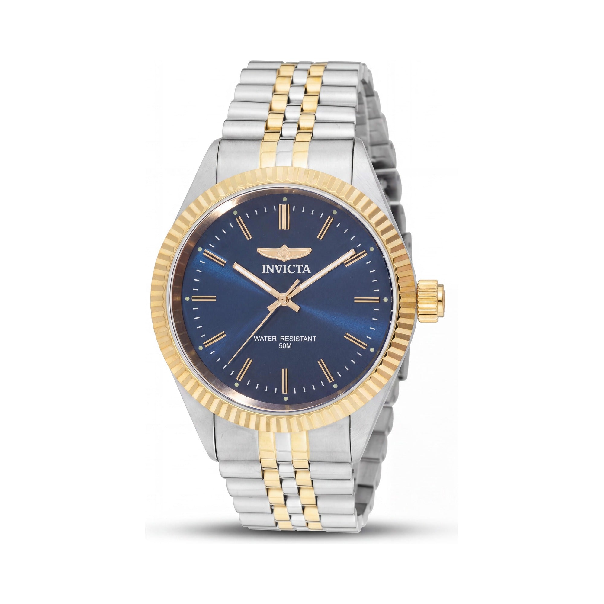 Invicta Specialty 49316 Reloj de cuarzo unisex con brazalete de acero inoxidable en tonos plateados y dorados, esfera azul, 43 mm, Photo 1