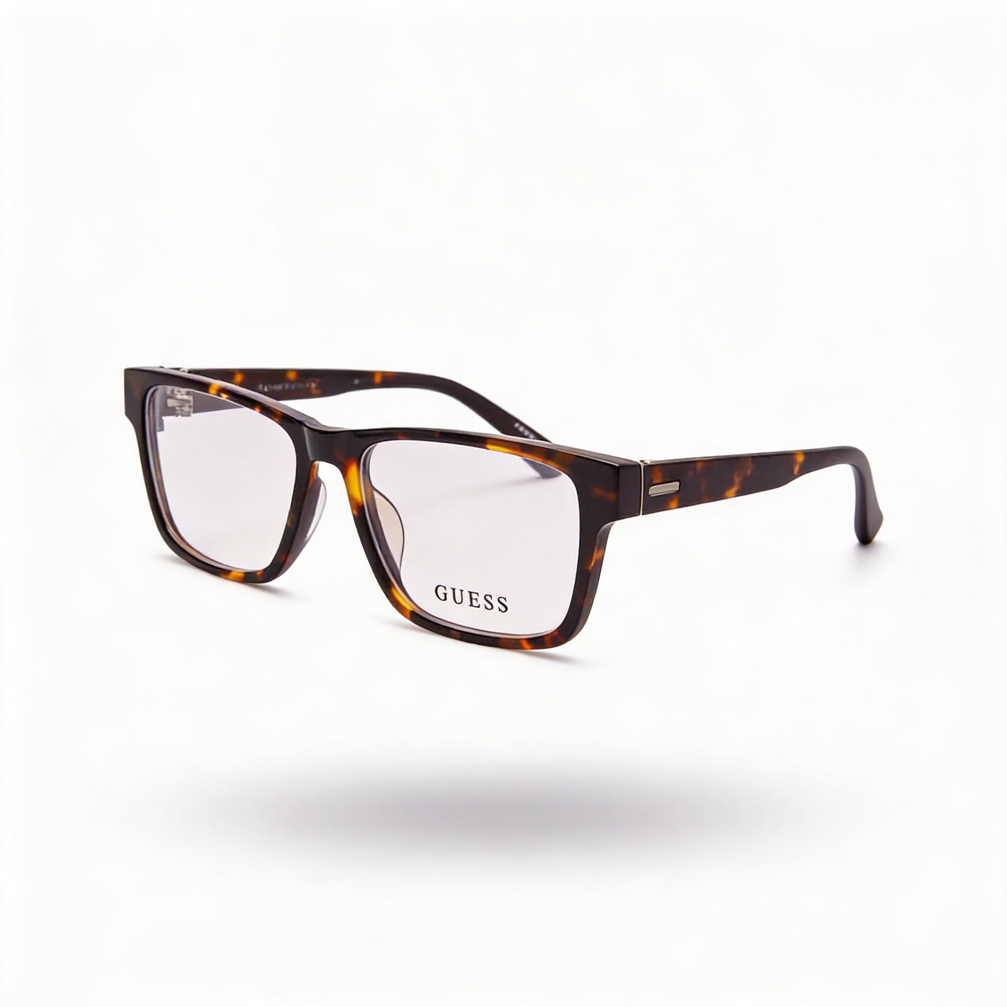 Gafas GUESS Gu50018 de diseño para hombre, montura de plástico color Havana oscuro con lentes de policarbonato de 52 mm, Photo 1