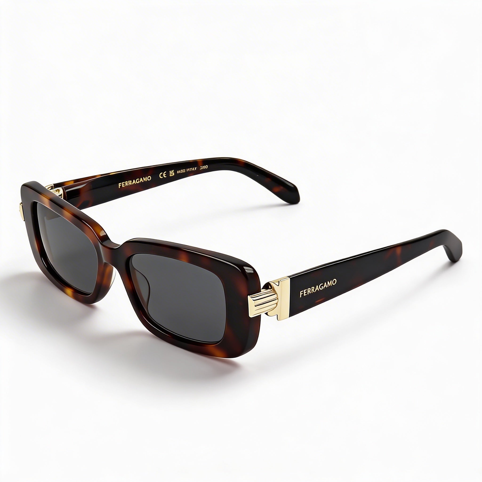 Salvatore Ferragamo Sf1105s Gafas de sol para mujer con armazón de acetato efecto carey y lentes de policarbonato con protección UV, 52 mm, Photo 1