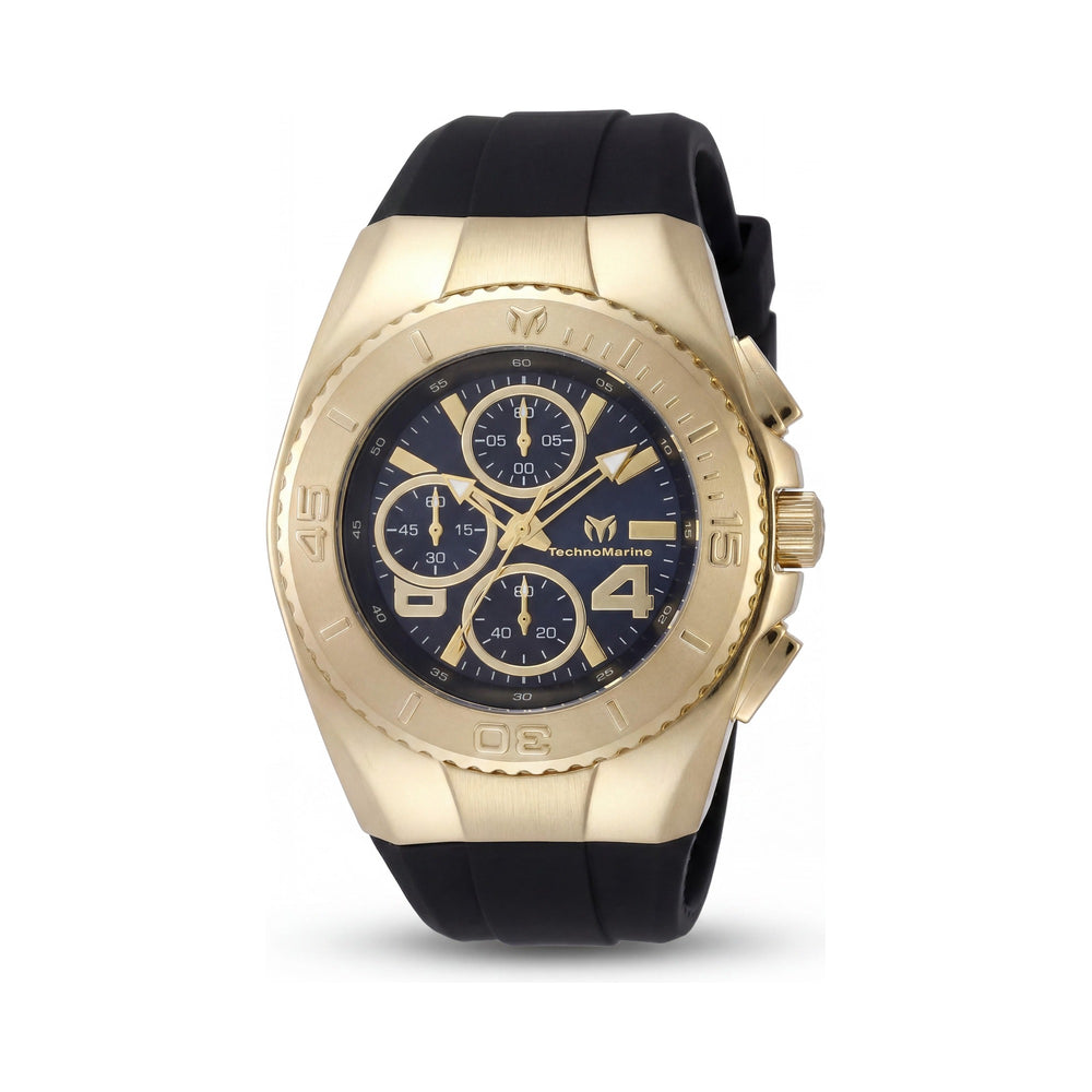 Reloj unisex TechnoMarine Cruise TM-124030 de cuarzo, acero inoxidable, dorado y negro, esfera negra de 43 mm