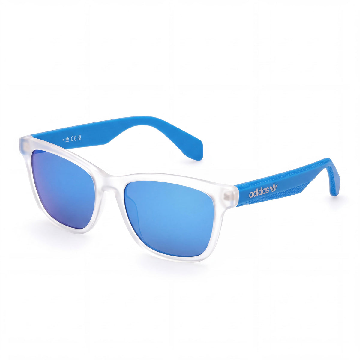 adidas Originals Or0069 Unisex Crystal Matte Light Blue Injected Frame Blue Mirror Lens 54mm UV Protected, Photo 1
