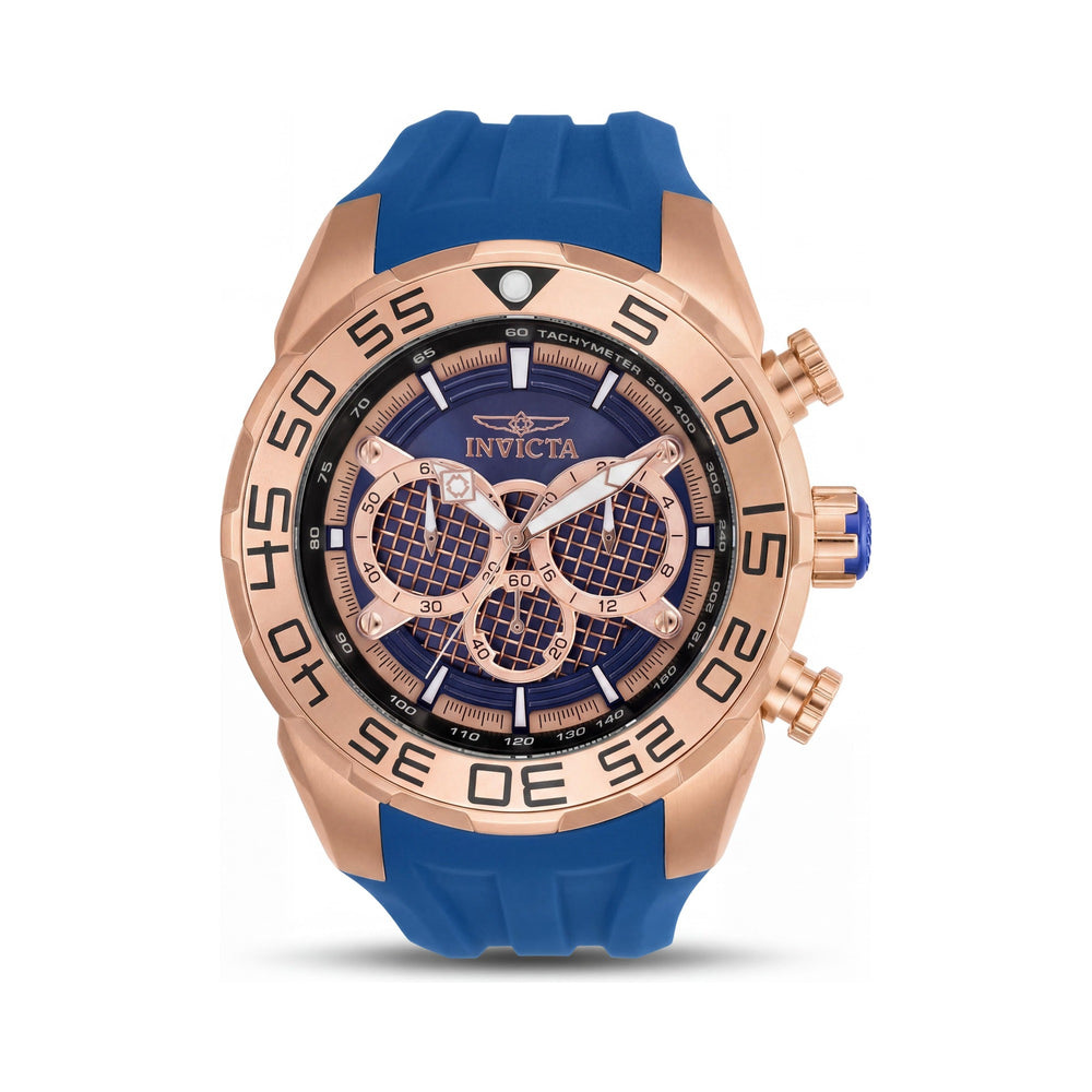 Invicta Speedway - SCUBA 26305 Men's Chronograph Quartz 50mm Rose Gold-tone Stainless Steel Watch with Blue Silicone Band