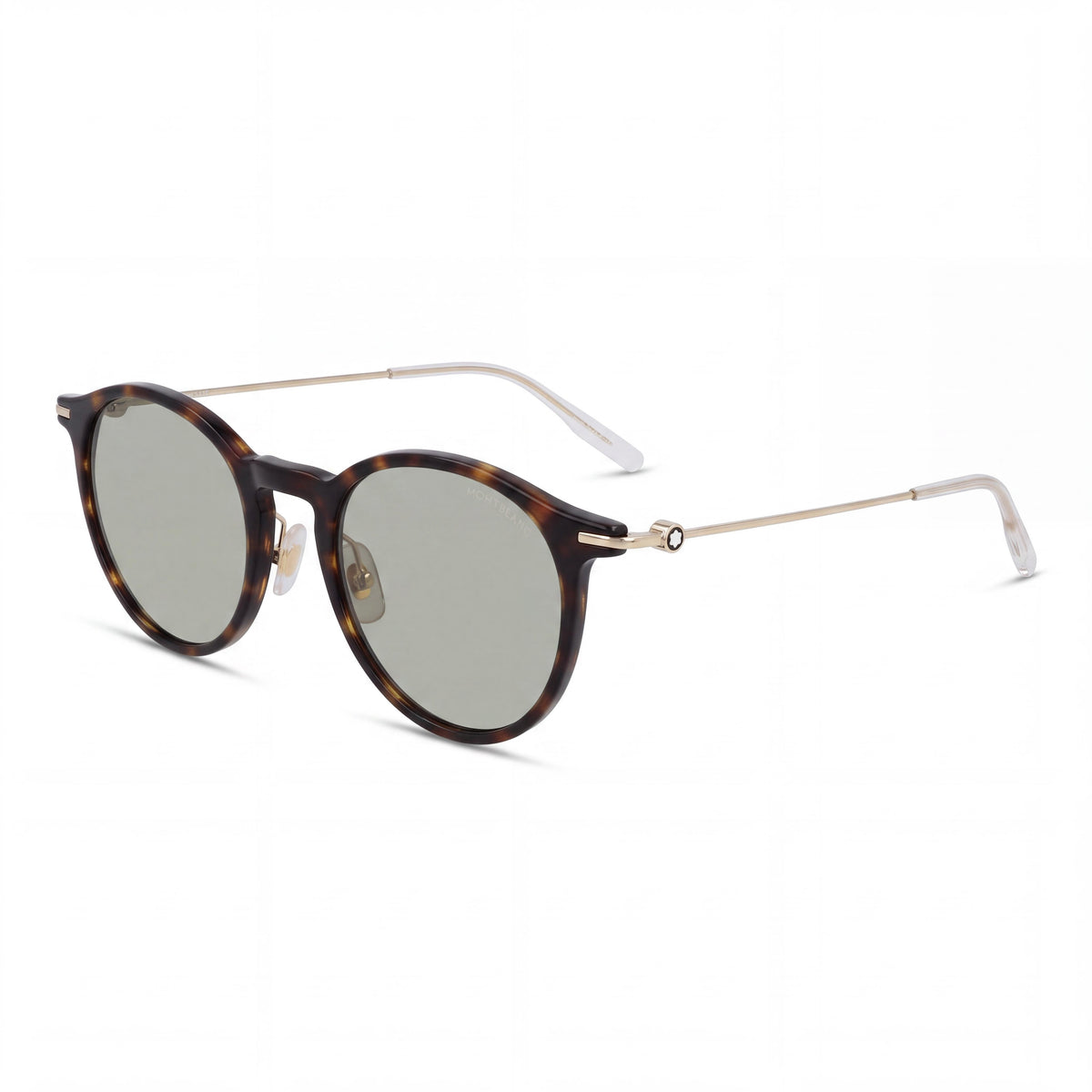 MONTBLANC Round/Oval Men's Havana Gold Green Injection Frame Metal Temples 50mm, Photo 1