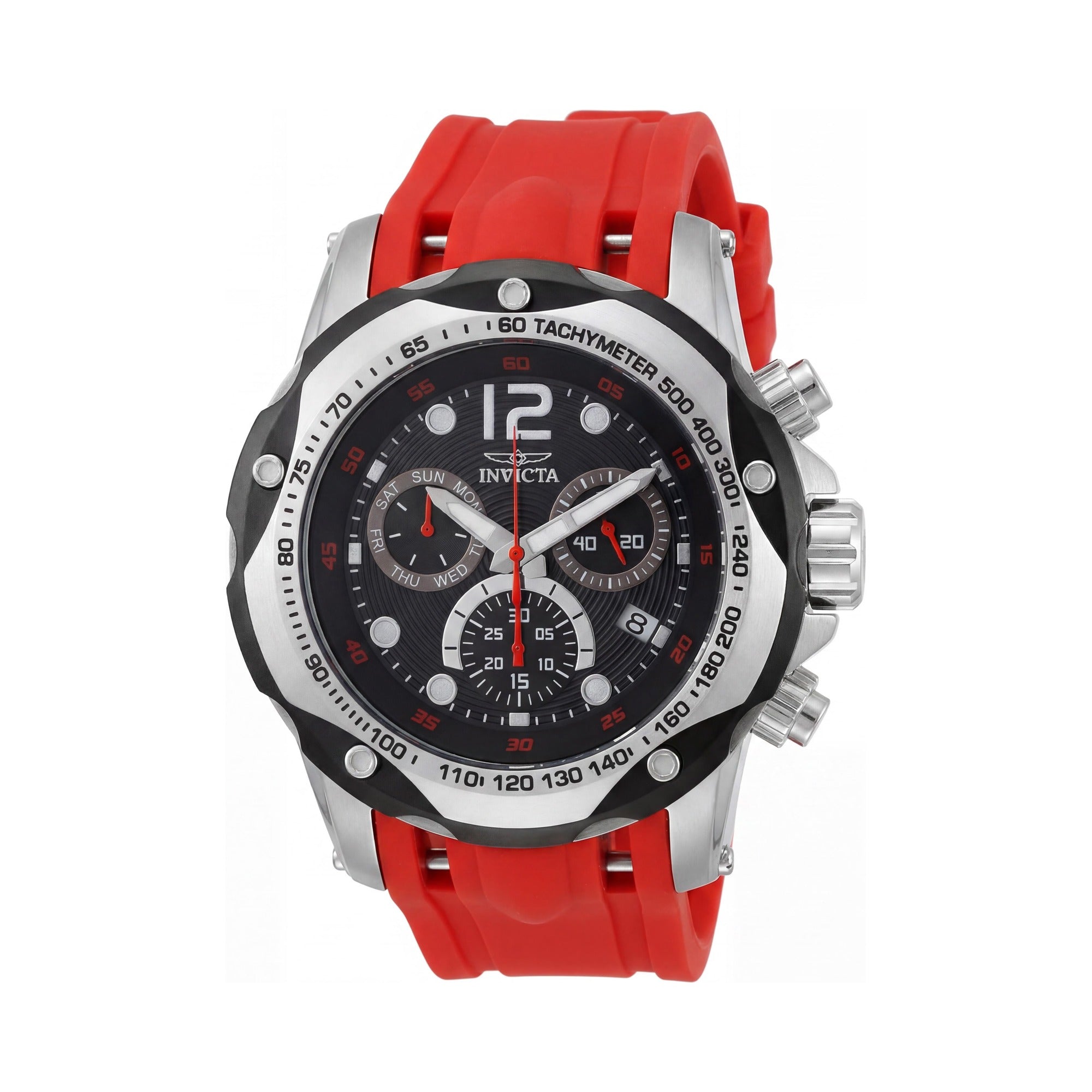 Invicta Men's Speedway 33934 Quartz Chronograph Stainless Steel Black Dial 51mm Silicone Strap Watch, Photo 1