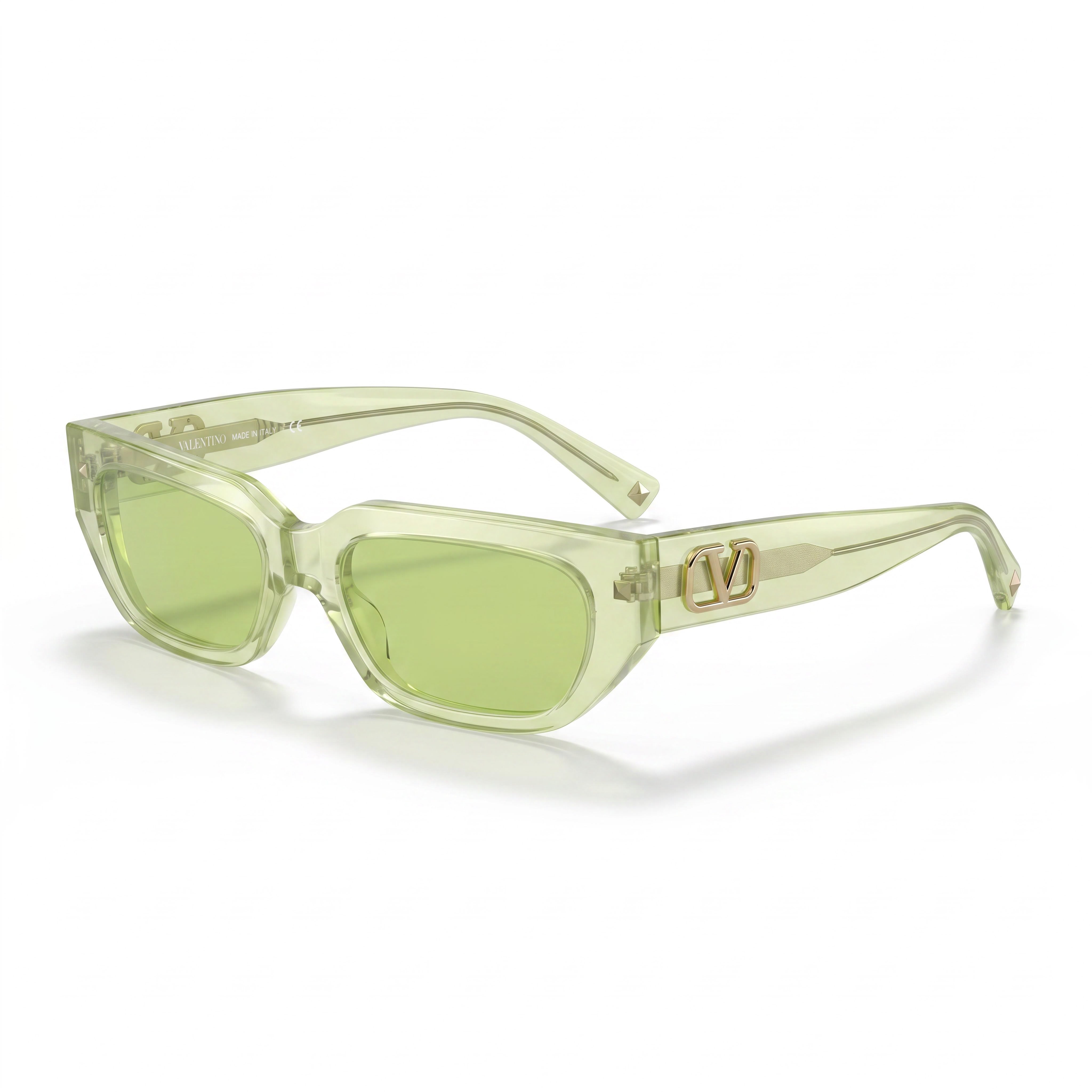Gafas de sol Valentino Fashion para mujer, montura verde fluorescente, lentes verdes, protección UV, no polarizadas, compuestas, 53/17/140, Photo 1