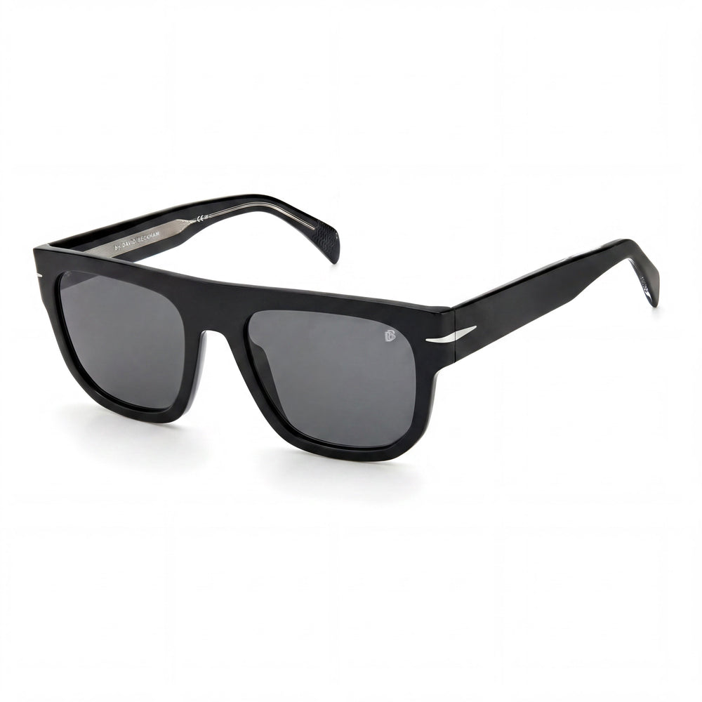 David Beckham Db 7044/S Gafas de sol de acetato para hombre, montura negra y gris, lente negra, no polarizadas, protección UV, 54mm