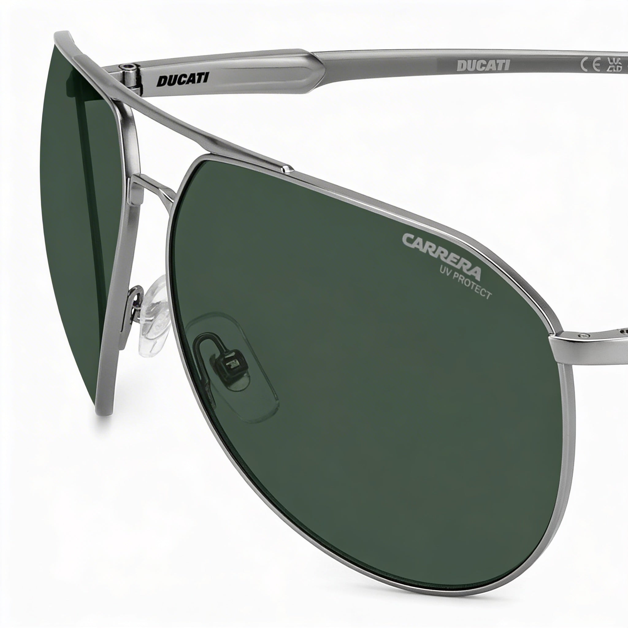 Carrera Ducati Elegante Men's Stainless Steel Matte Dark Ruthenium Green Frame, Matte Dark Ruthenium Lens Non-Polarized Sunglasses 67mm, Photo 1