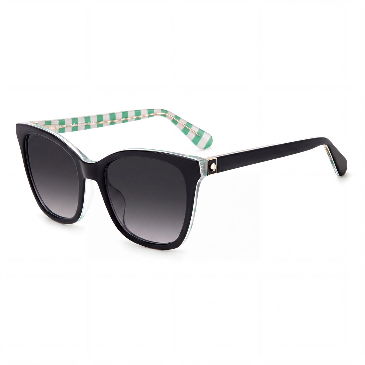 kate spade new york Desi/S Square Women's Black Acetate Lightweight Dark Grey Lens Sunglasses 55mm, Photo 1