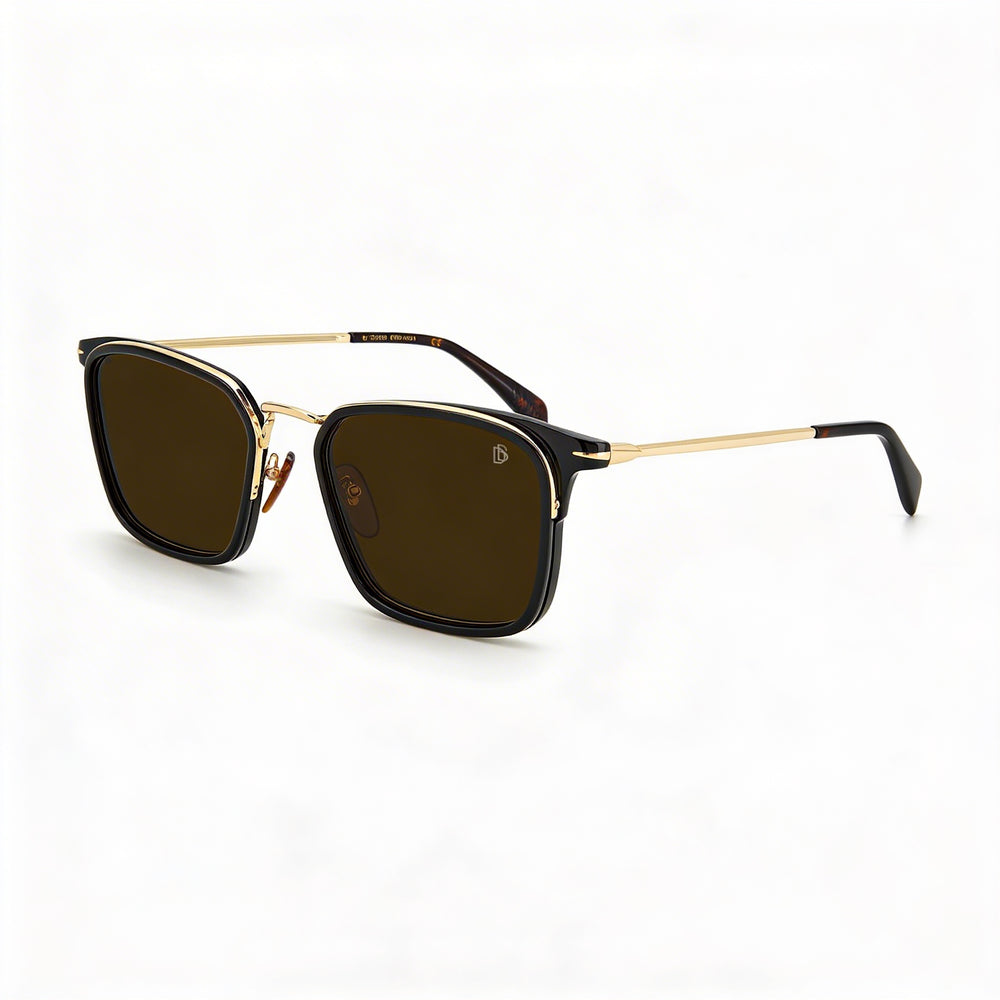 David Beckham Db 7065/F/S Men's Gold Black Dark Brown Acetate Frame Gold Black Non-Polarized 100% UV Sunglasses 56mm