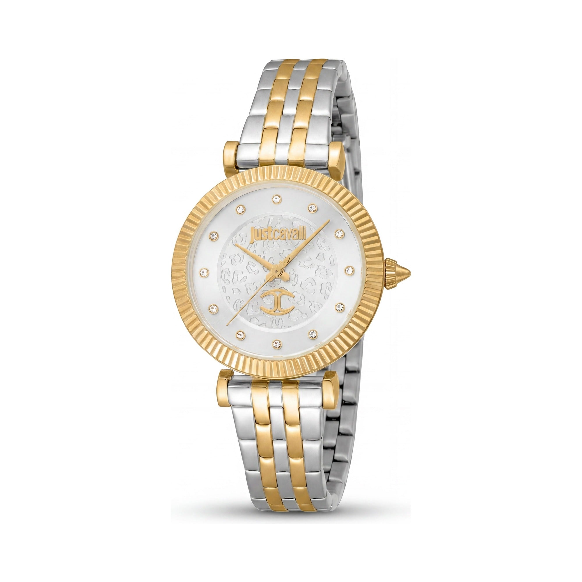 Just Cavalli JC1L266M0055 Unisex Watch with Grey Silver Dial, Yellow Gold Stainless Steel Strap, Shock Resistant Quartz, Photo 1
