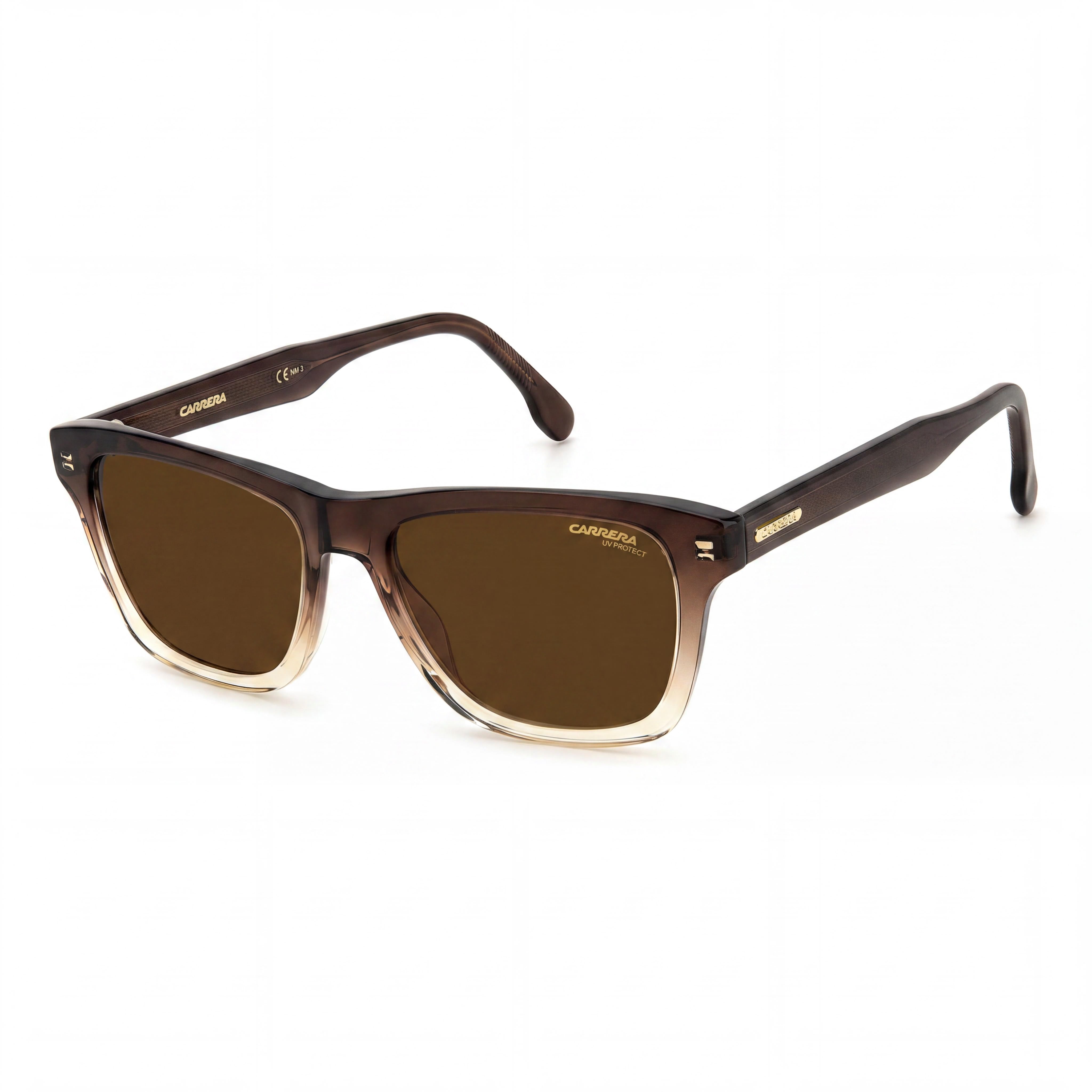Carrera 266/S Unisex Square Acetate Non-Polarized Sunglasses Brown Beige Frame Brown Lenses 53-17-150, Photo 1