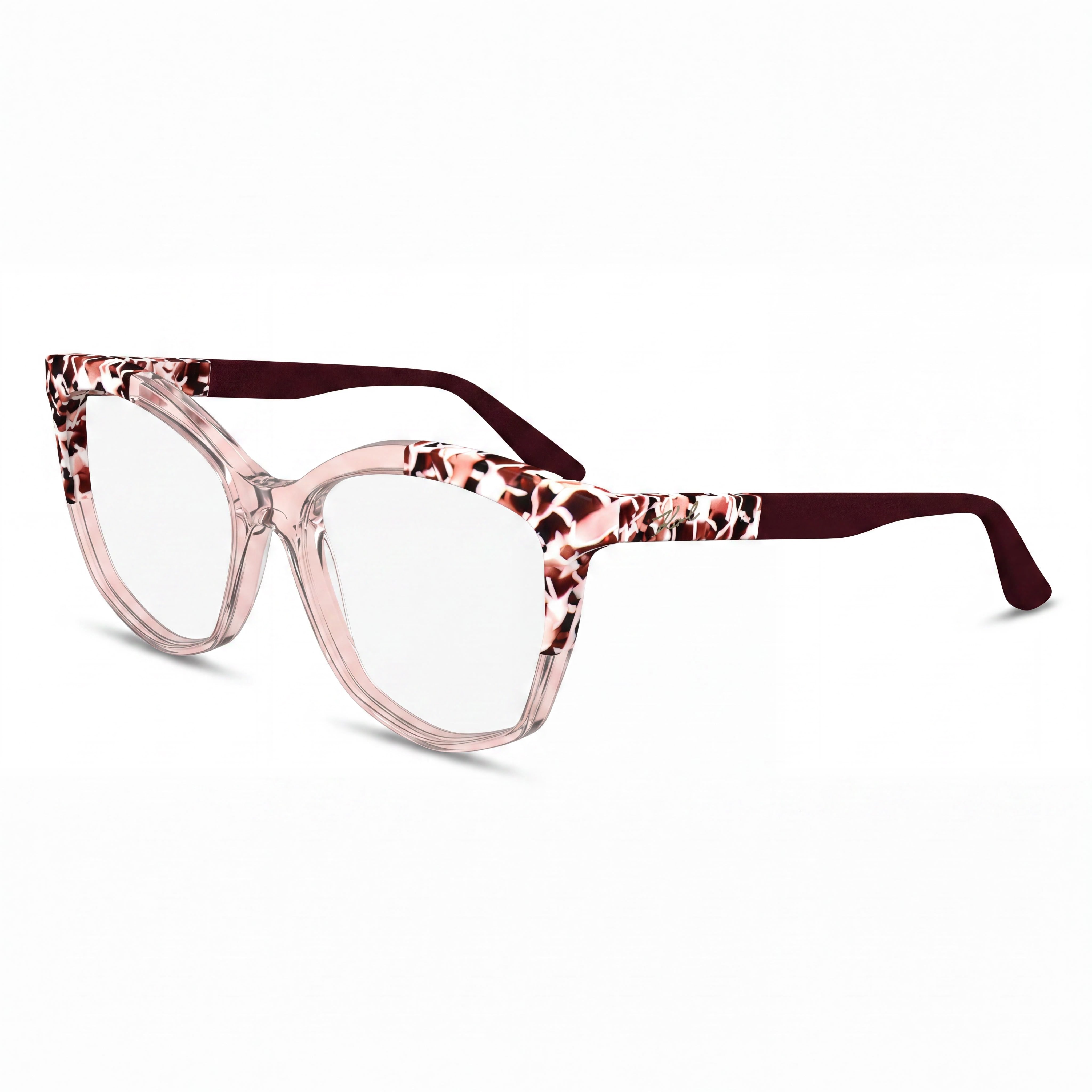 KARL LAGERFELD Kl6154 Women's Rose Marble Rose Color Acetate Frame Eyewear, Size 55-16-140mm, Photo 1
