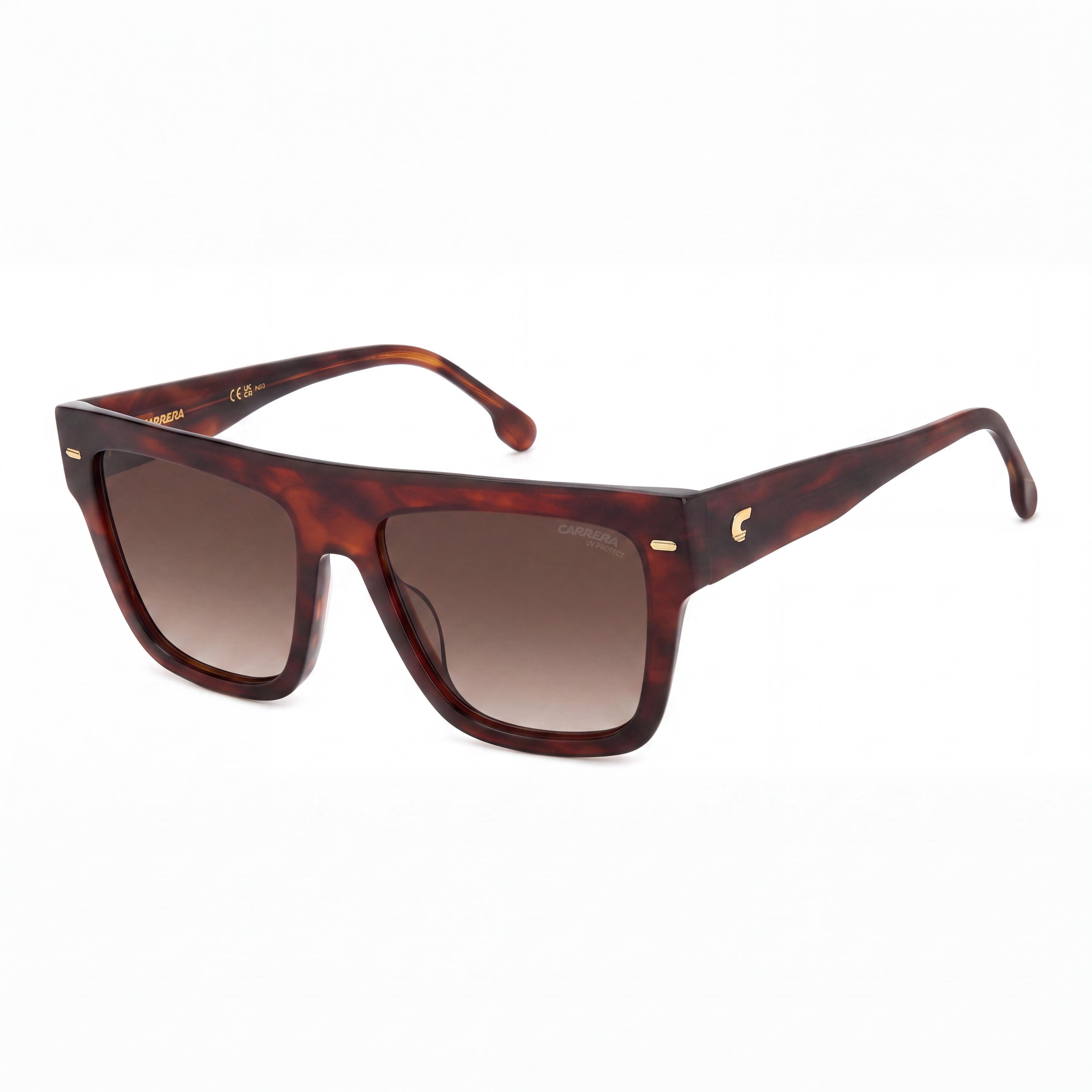 Carrera 3016/S Women's Brown Horn Polycarbonate Frame 55mm Non-Polarized UV Protection Sunglasses, Photo 1