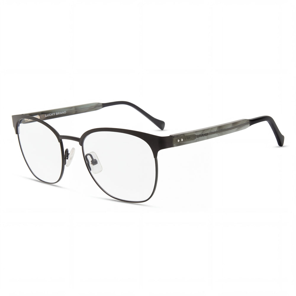 Gafas para hombre Lucky Brand Vlbd318 con montura metálica negra y lentes de policarbonato polarizadas de 52 mm