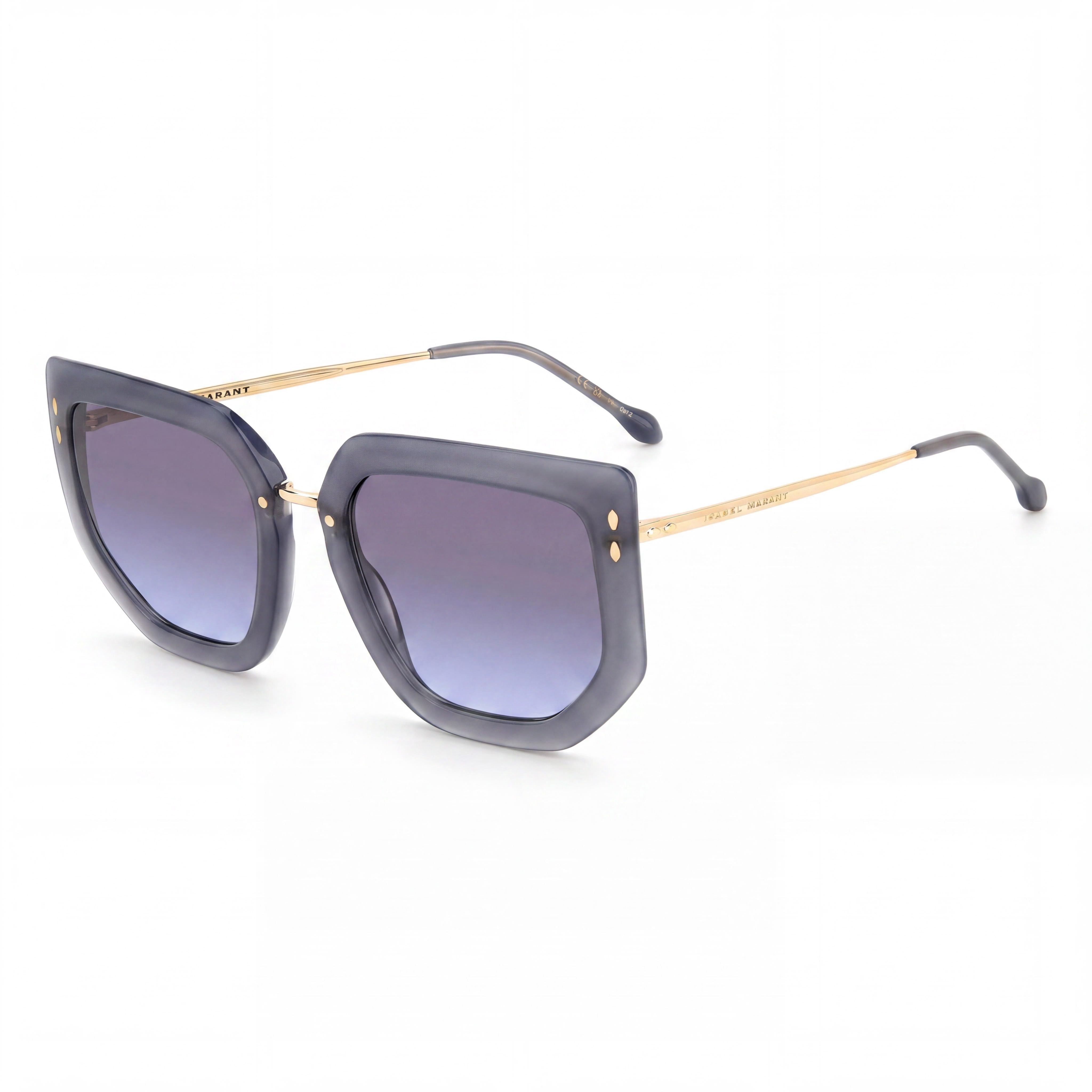 Isabel Marant Windsor Women's Acetate Grey Gold Polycarbonate Non-Polarized Sunglasses 55mm Lens Width, Photo 1