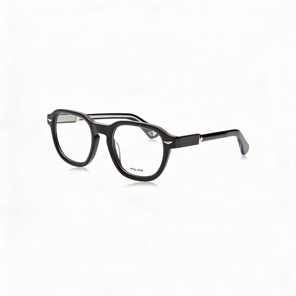 Gafas de sol clásicas unisex de plástico Police VPLG81, protección UV, sin polarizar, color negro brillante, 50 mm
