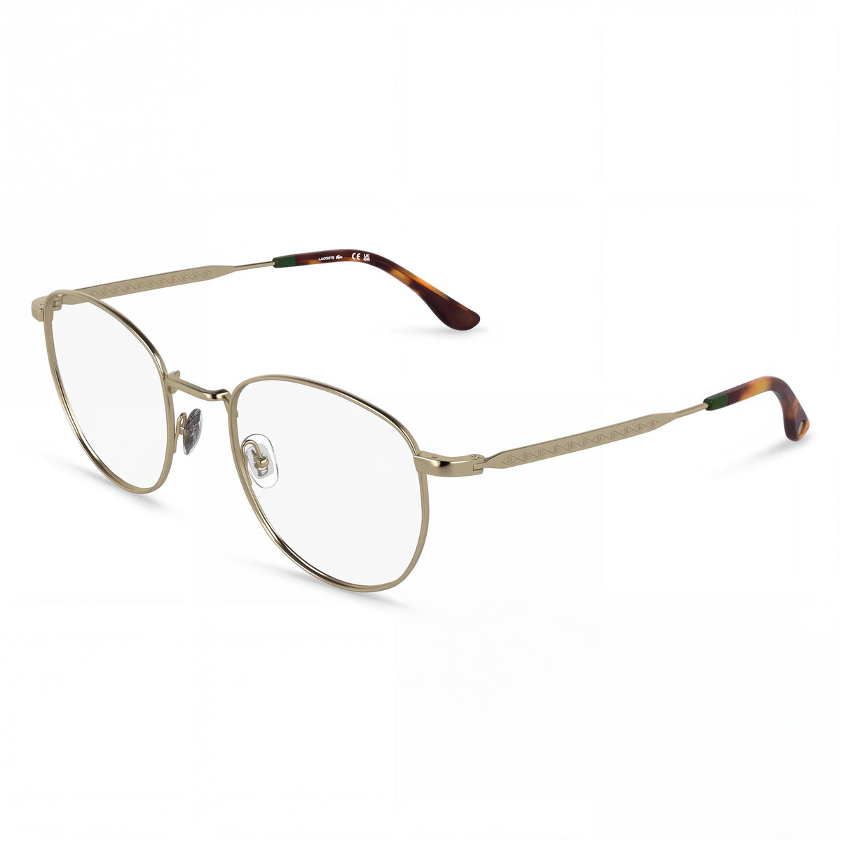 Montura de gafas oftálmicas Lacoste para hombre en metal dorado, estilo casual, ancho de lente de 52 mm, puente de 20 mm, longitud de varilla de 140 mm, Photo 1