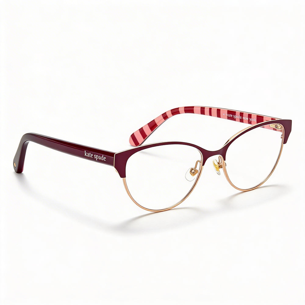 Gafas de sol polarizadas Emelyn de Kate Spade New York para mujer con montura metálica burdeos y lentes burdeos de 52 mm