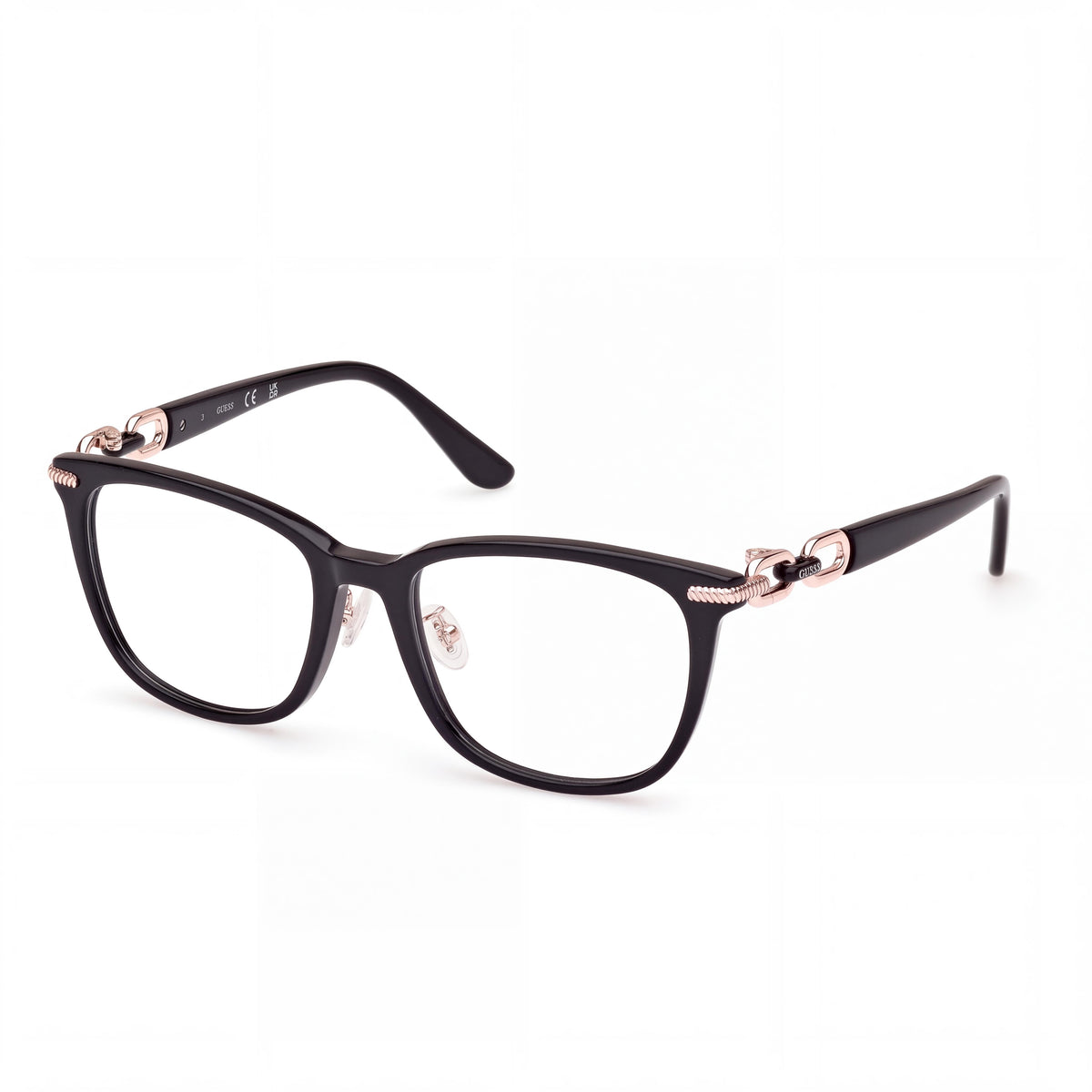 GUESS Gu50203-d Unisex Shiny Black Frame Eyewear with Non- Polycarbonate Lenses 53-18-140, Photo 1