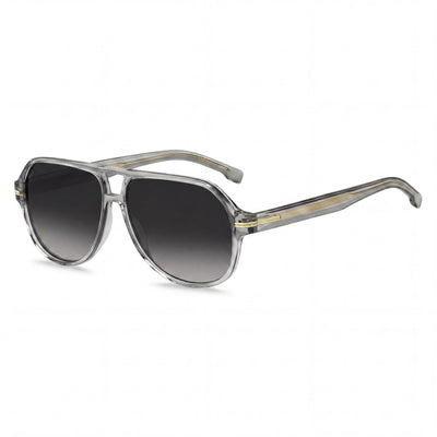 Hugo Boss BOSS 1507/S Women's Rectangular Eco Acetate Dark Grey Gradient Sunglasses 59-12-145