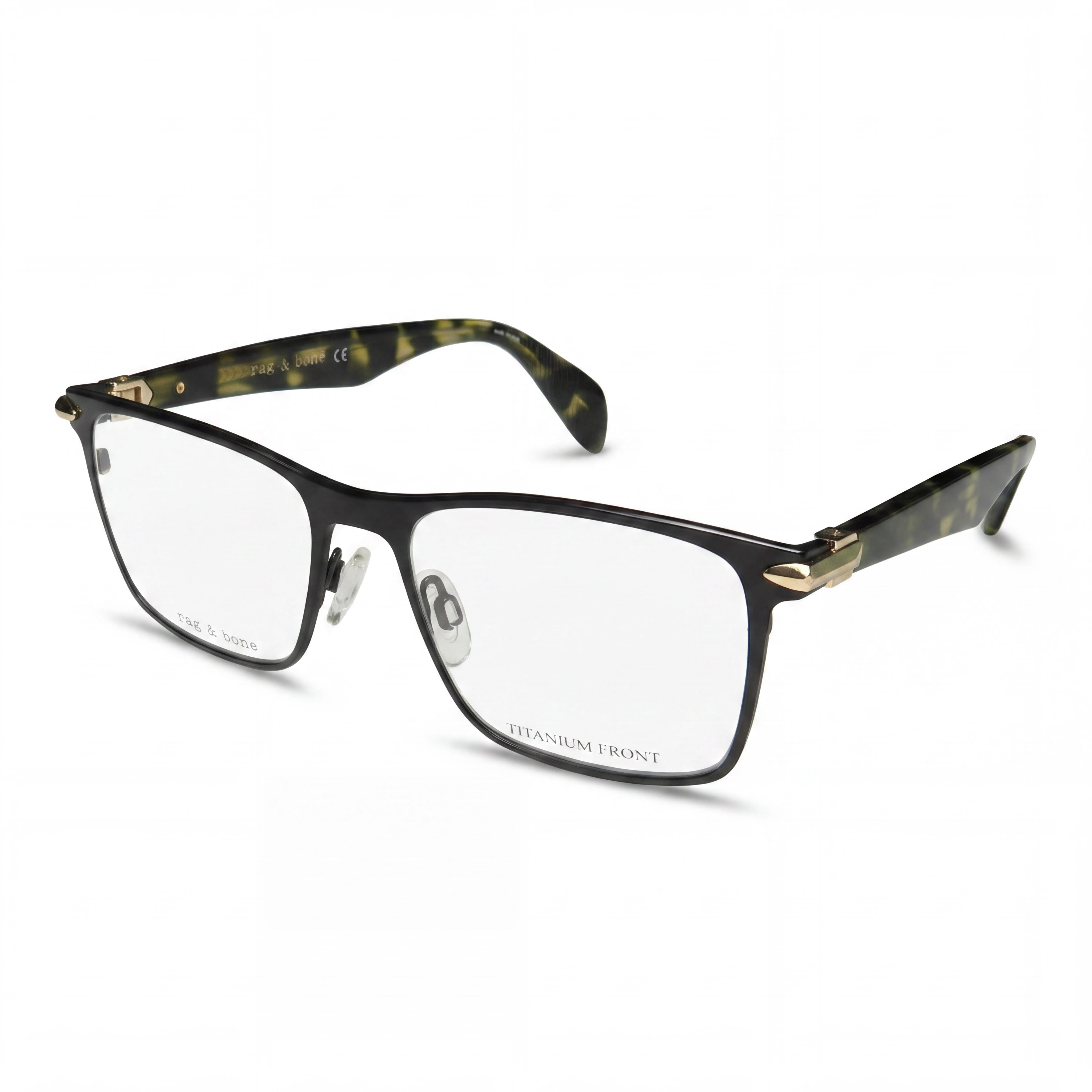 Rag & Bone Rnb 7009 Metal Frame Men's Eyeglasses in Matte Black Havana with Polycarbonate Lenses 53-17-145, Photo 1