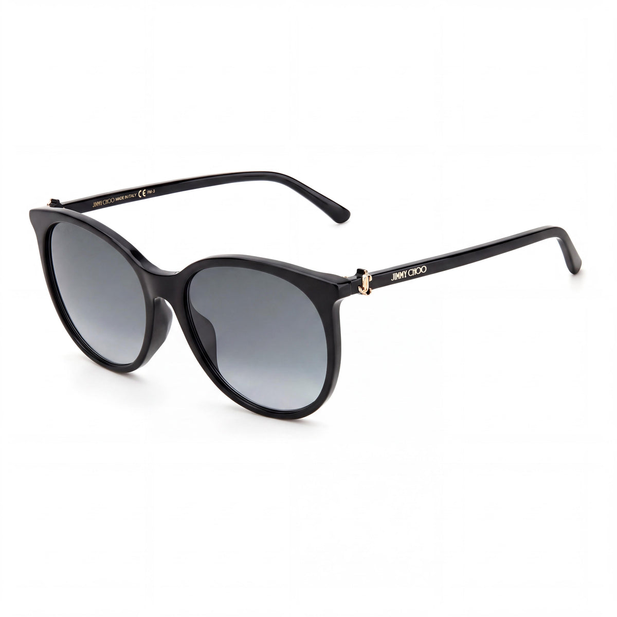JIMMY CHOO Ilana/F/Sk Women's Cat Eye Sunglasses Black Gold Copper Plastic Frame Grey Gradient UV Lenses 57mm, Photo 1