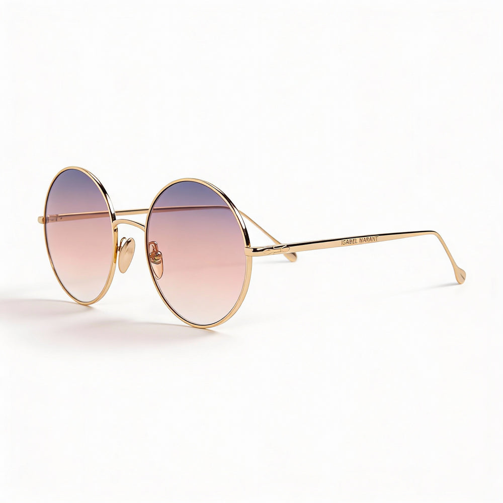 Isabel Marant Casual Women's Rose Gold Round Oval Stainless Steel UV Protection Sunglasses 54mm