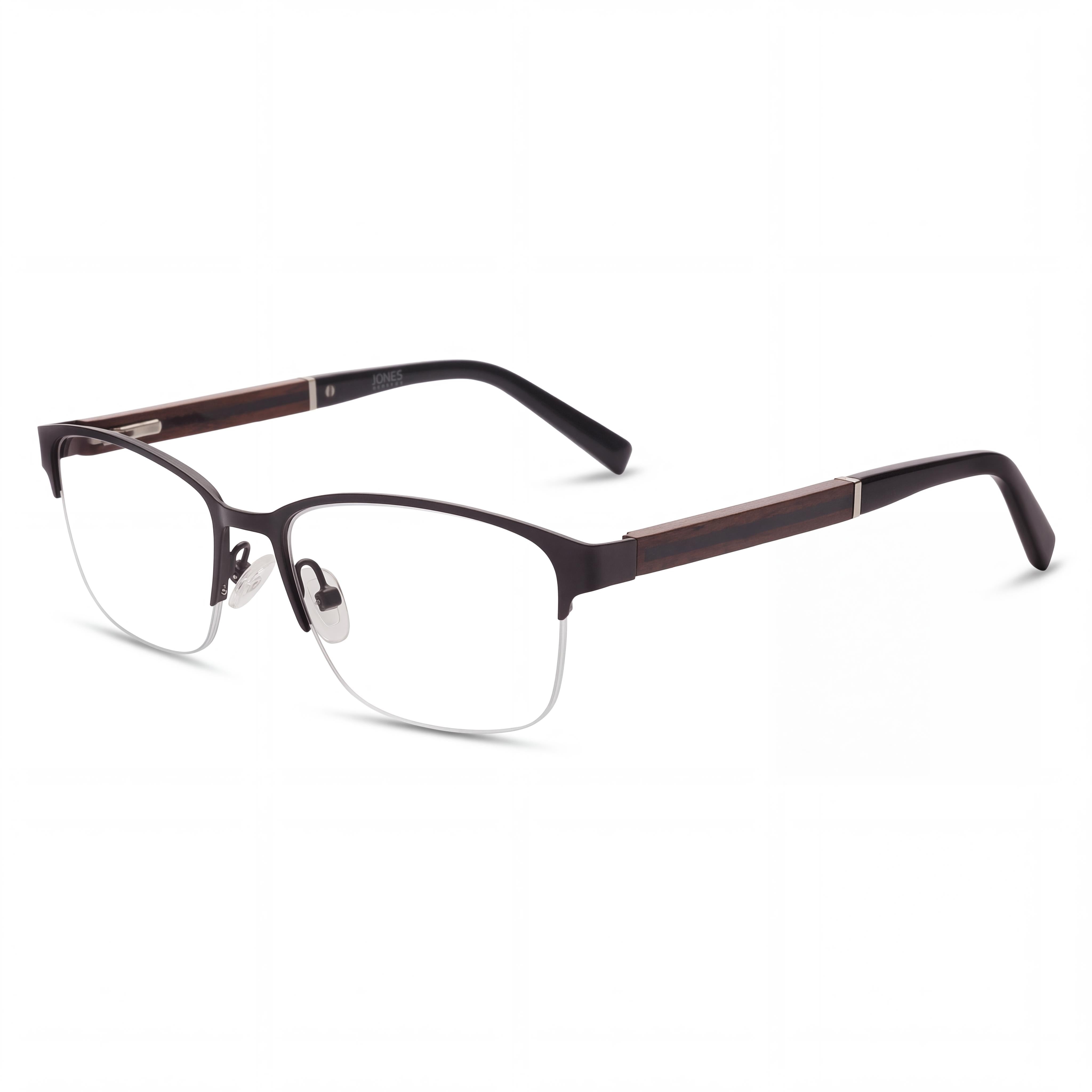 Montura de gafas ópticas Jones New York Vjom375 para hombre, color negro, tamaño de lente 53 mm, puente 17 mm, patilla 145 mm, Photo 1