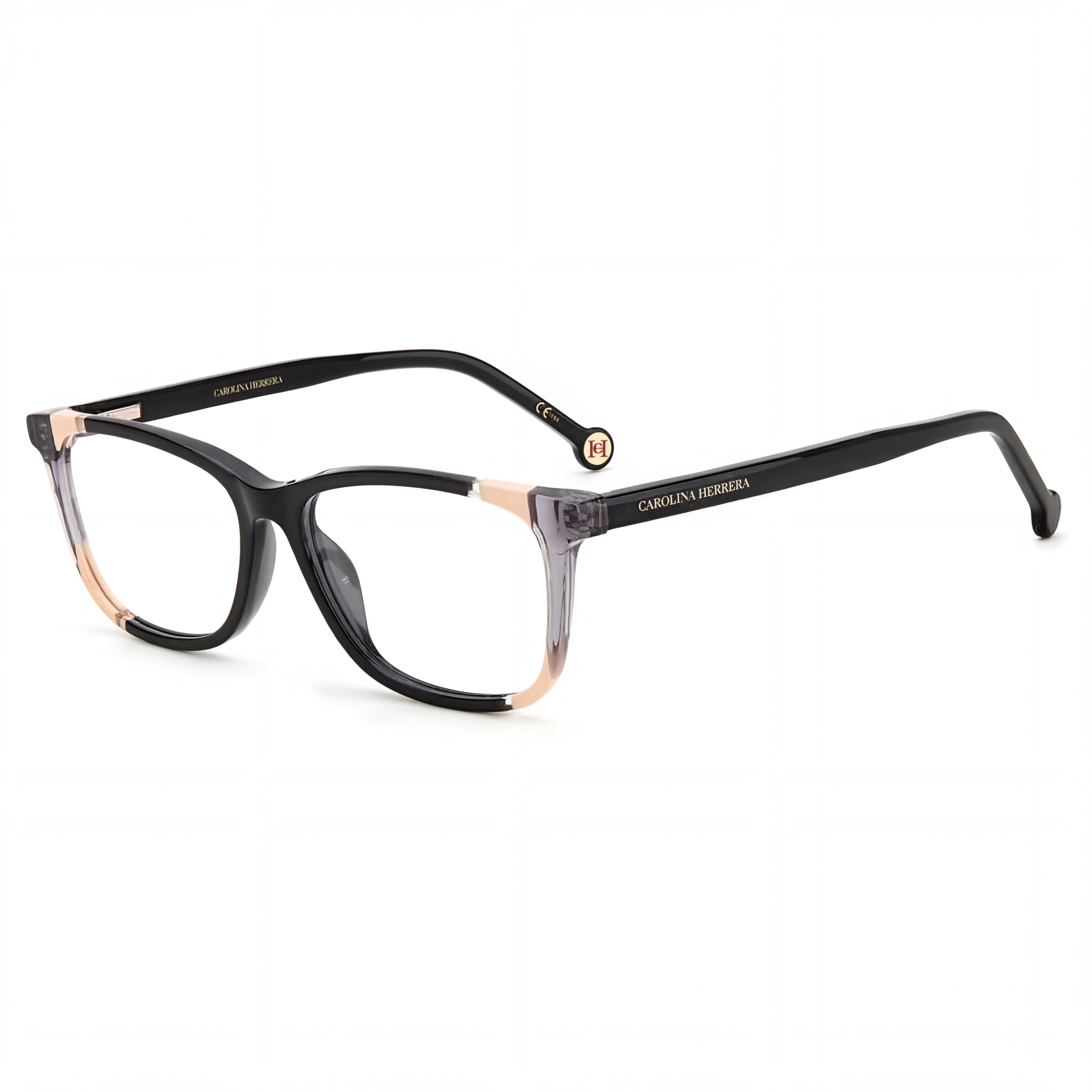 Carolina Herrera CH 0066 Women's Acetate Frame Black Nude Sunglasses with 55mm Lens, 14mm Bridge, 145mm Temple, Photo 1