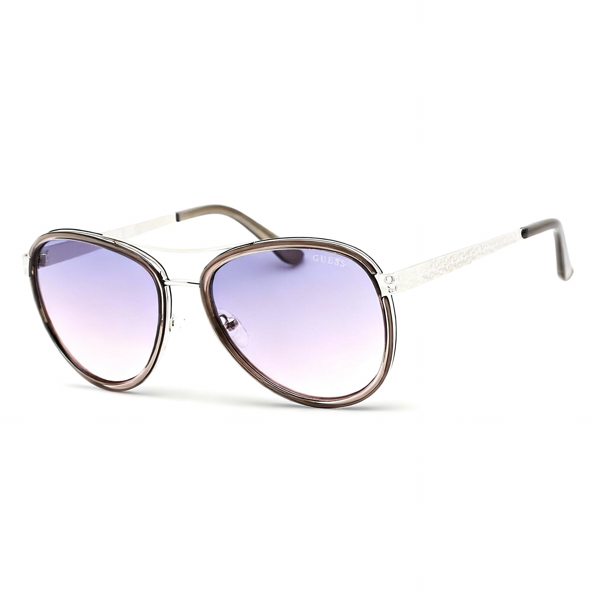 GUESS GF6188 Classic Pilot Women's Grey Metal Frame 100% UV Non-Polarized Grey Lenses Sunglasses 57mm