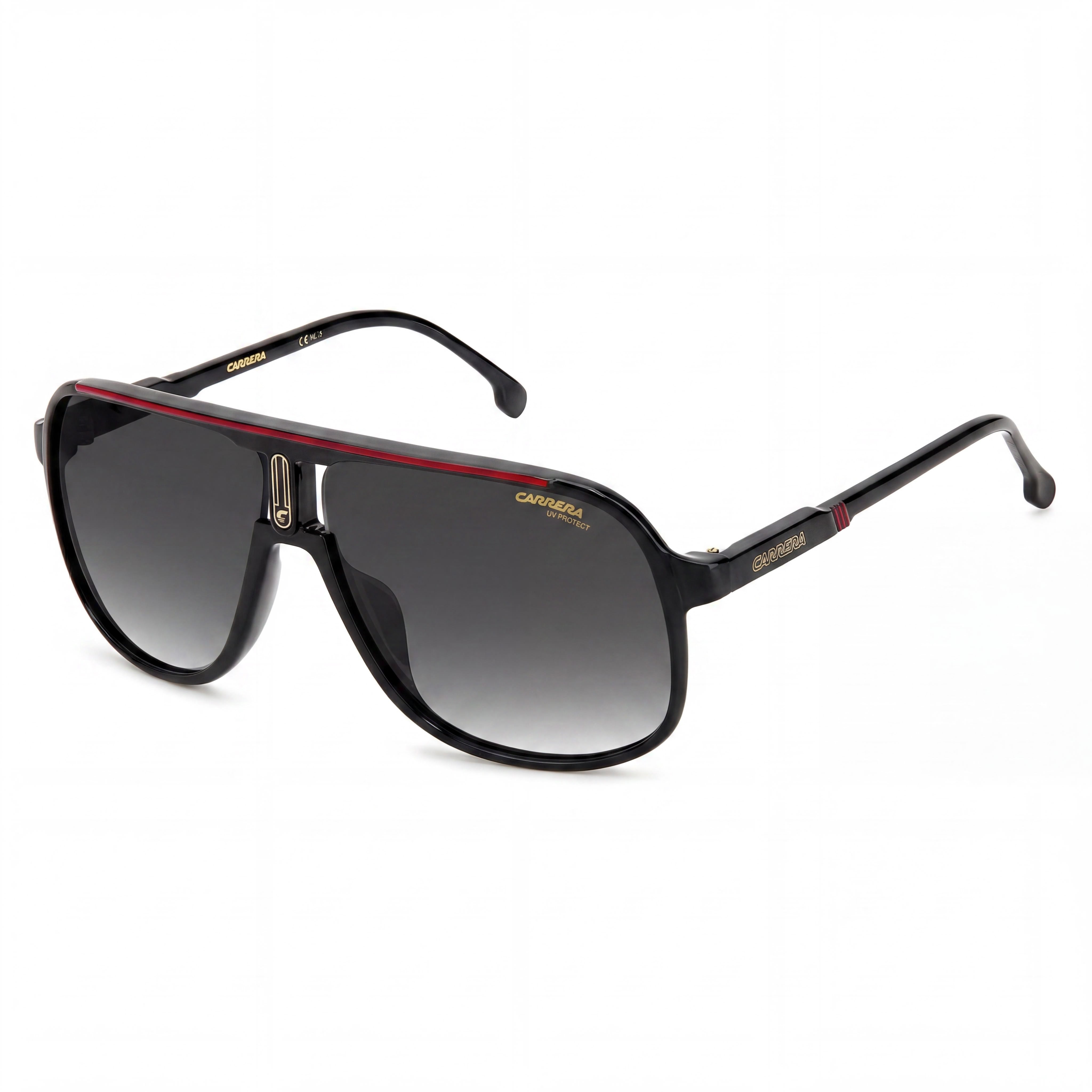 Gafas de sol Carrera Contemporary unisex con protección UV de propionato inyectado, no polarizadas, color negro y rojo, 62 mm, Photo 1